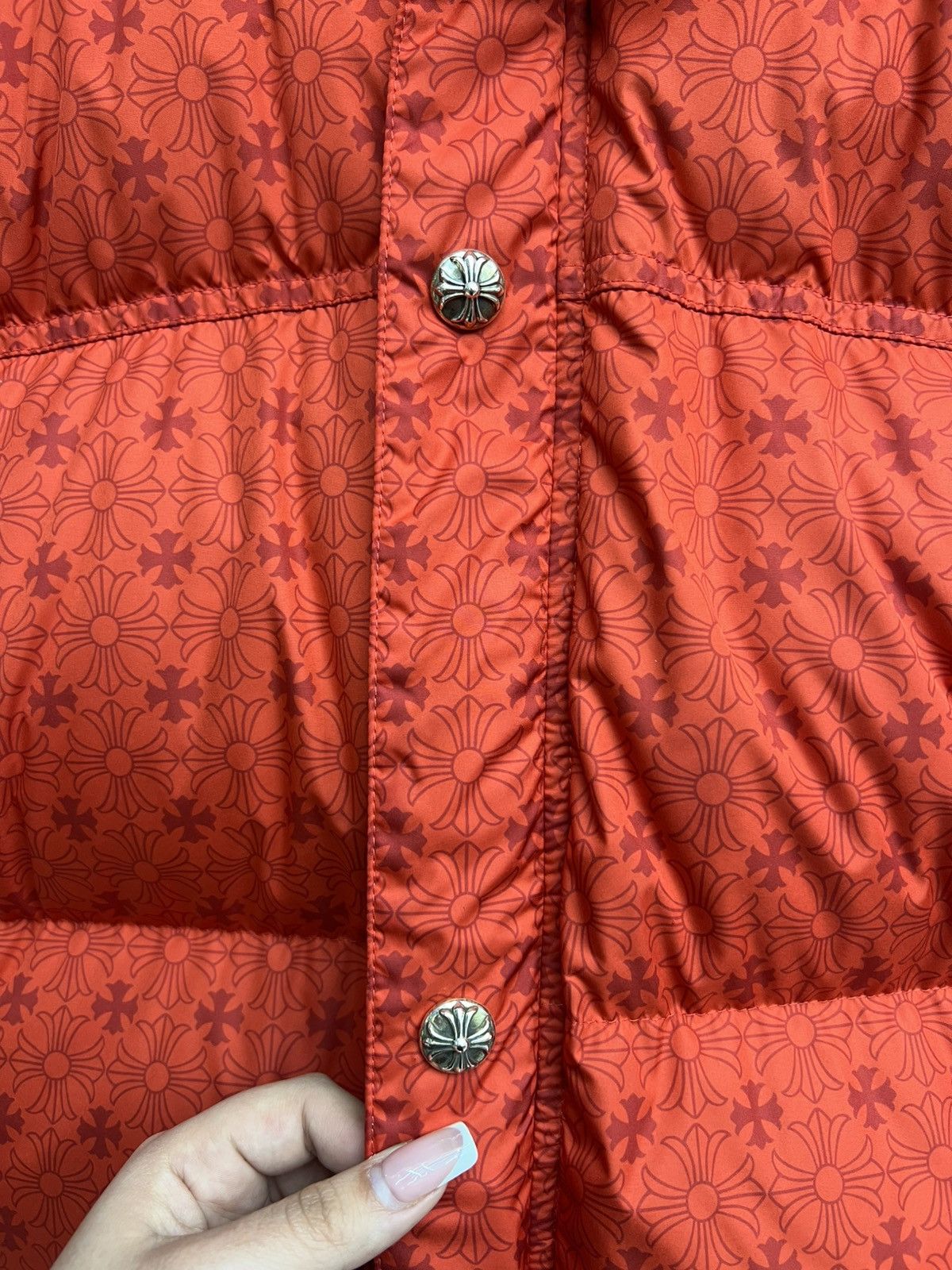 Chrome Hearts Chrome Hearts Red Monogram Cross Pattern Puffer Down Jacket Size US XL / EU 56 / 4 - 8 Thumbnail