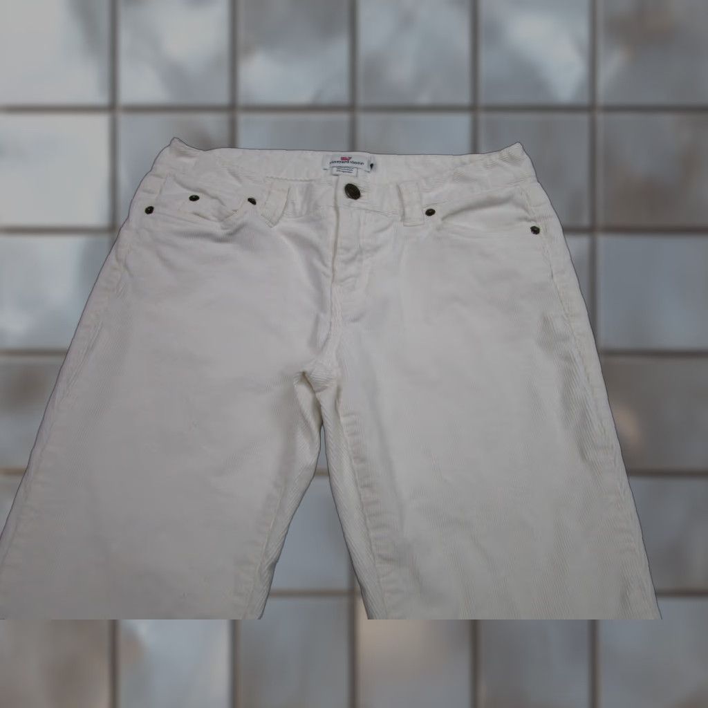 Vineyard Vines VINEYARD VINES Pants Womens 2 White Corduroy Skinny Leg Stretch Ankle Jeans Size 26" / US 2 / IT 38 - 1 Thumbnail