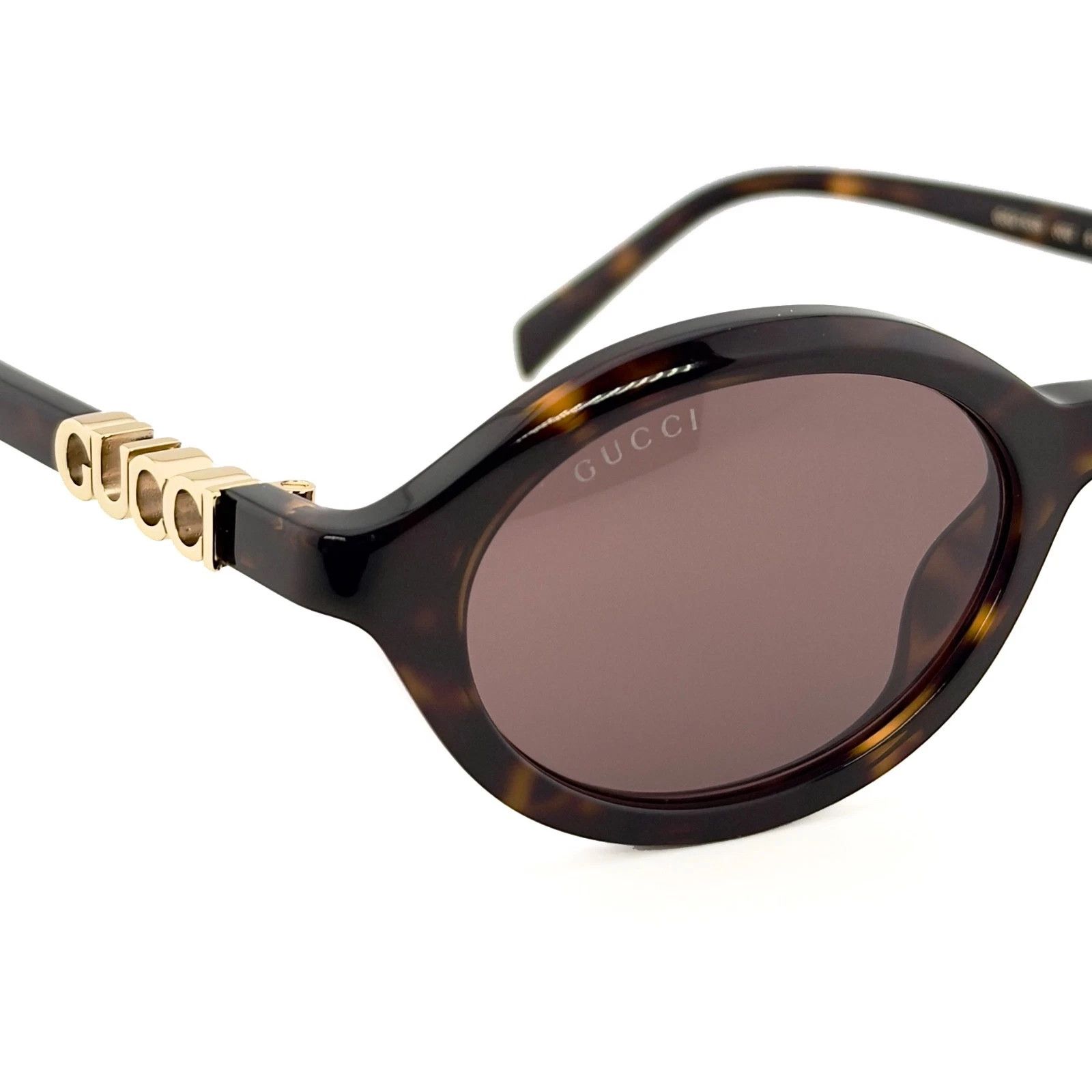 Gucci GUCCI 2153 Gg2153S Brown Oval Narrow Logo Sunglasses 002 Size ONE SIZE - 6 Thumbnail