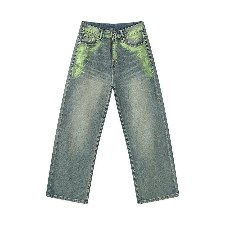 Japanese Brand Retro loose hand-painted straight leg jeans Size US 32 / EU 48 - 5 Thumbnail
