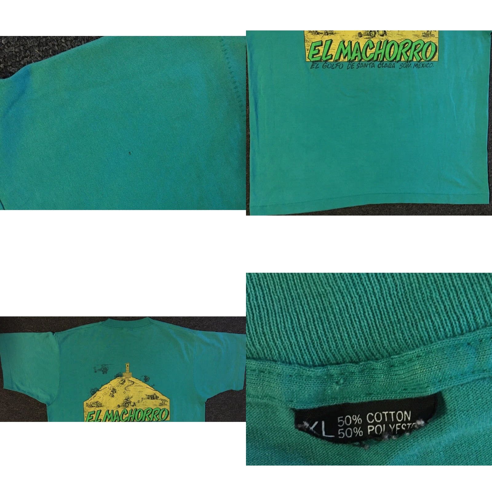 Vintage Vtg 80s Cerro El Machorro Faded Distress Mexico Shirt M Beach Surf Biker Grunge Shirt Mens M Green 90s Vintage Accessories USA Size US M / EU 48-50 / 2 - 9 Thumbnail