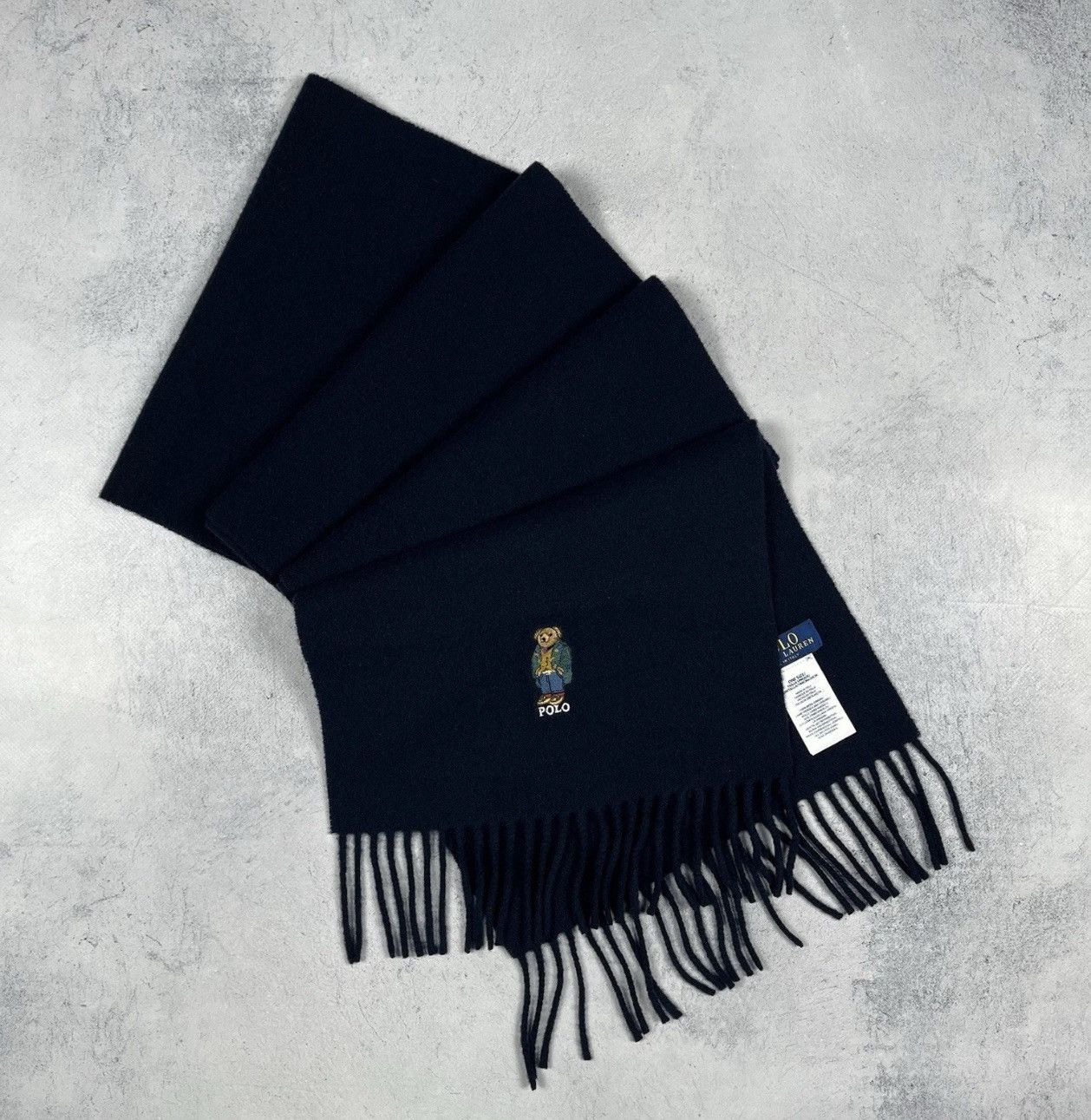Polo Ralph Lauren Polo Ralph Lauren Bear 100% Virgin Wool Scarf One Size Navy Size ONE SIZE - 1 Thumbnail