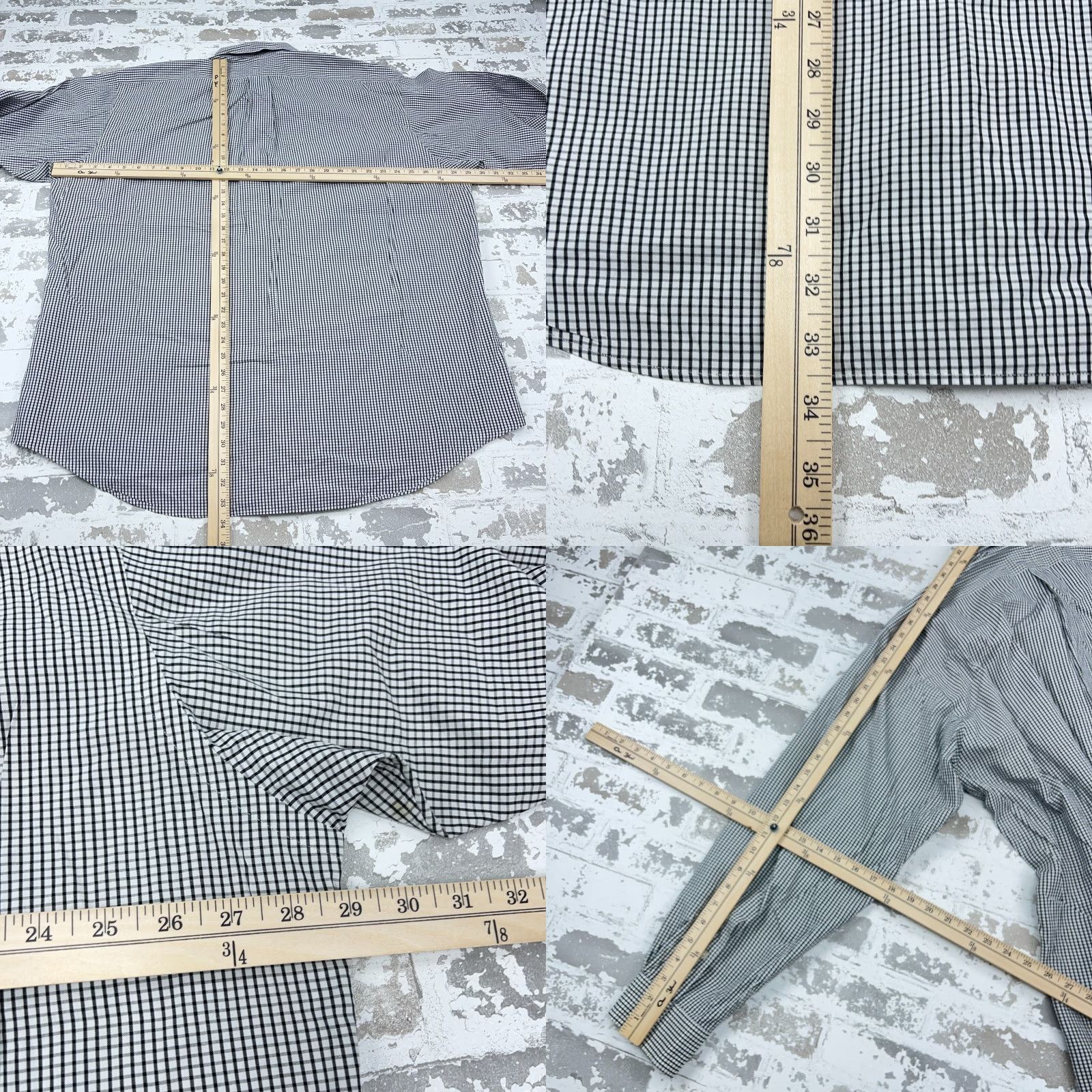 Ralph Lauren Ralph Lauren Shirt Men XL Black Button Up Blake Dress Two Ply Grid Check Poplin Size 46R - 8 Thumbnail
