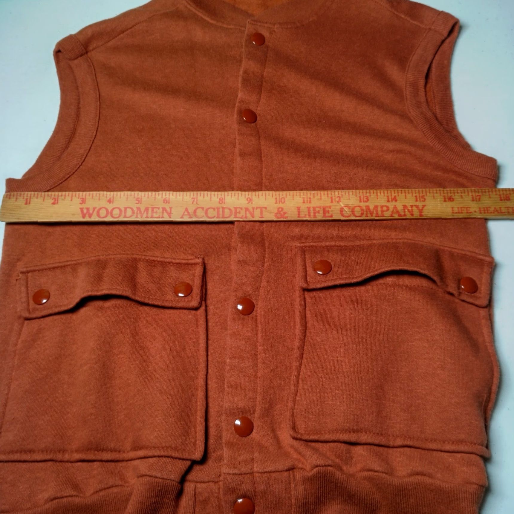 Rusty VINTAGE Unbranded Cotton Sweatshirt Vest Men Medium Rust Orange Snap Closure Retro Sporty Size US M / EU 48-50 / 2 - 5 Thumbnail