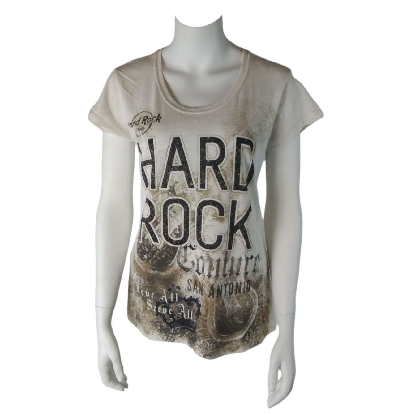 Hard Rock Cafe Womens Large Hard Rock Cafe San Antonio Love All Serve All G Size L / US 10 / IT 46 - 1 Thumbnail