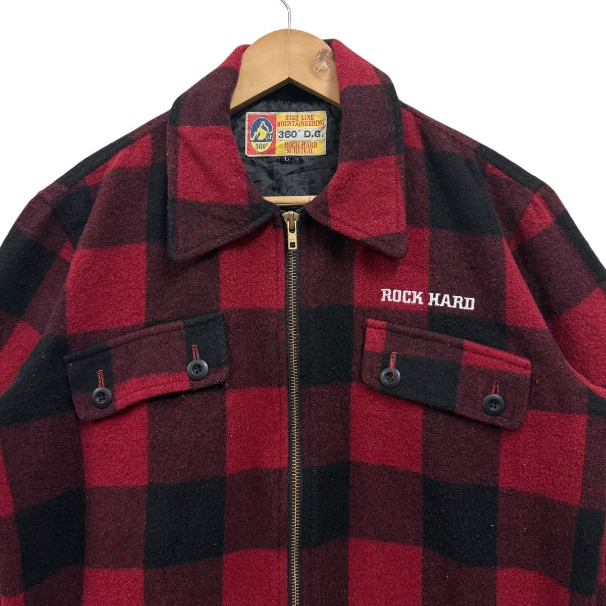 Japanese Brand Rock Hard Survival Checked Plaid Zipper Jacket Size US XL / EU 56 / 4 - 3 Thumbnail