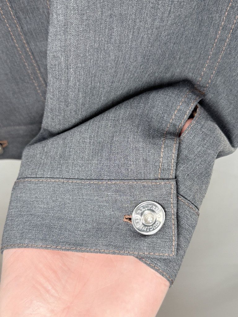 Brunello Cucinelli BRUNELLO CUCINELLI Wool Denim Bomber Grey Jacket Size US M / EU 48-50 / 2 - 11 Thumbnail