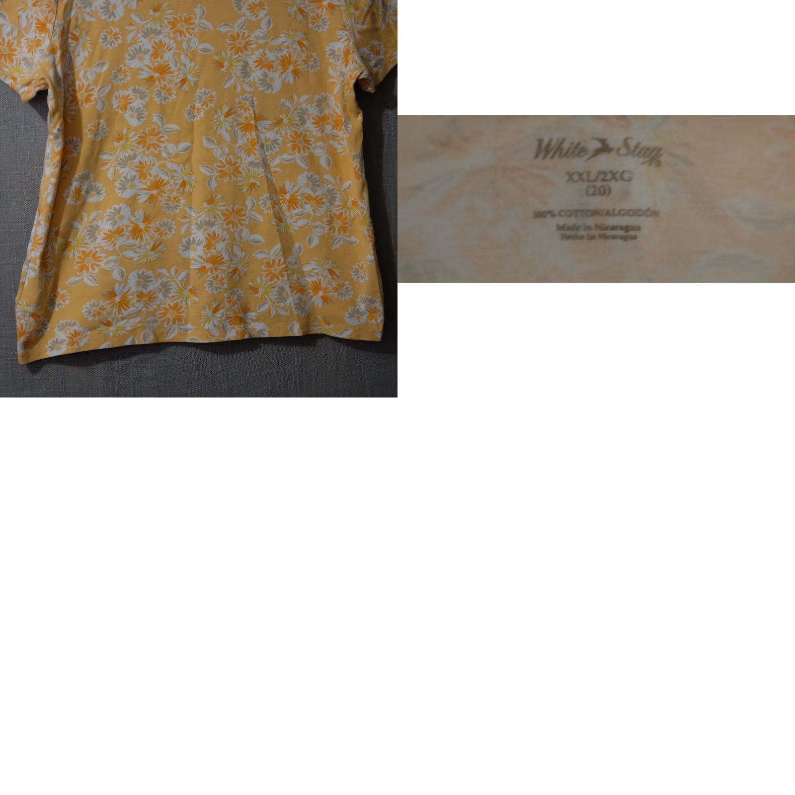 Vintage White Stag T-Shirt Floral 100% Cotton Orange Women's XXL Nwot! #H82-22 Size XXL / US 16-18 / IT 52-54 - 8 Thumbnail