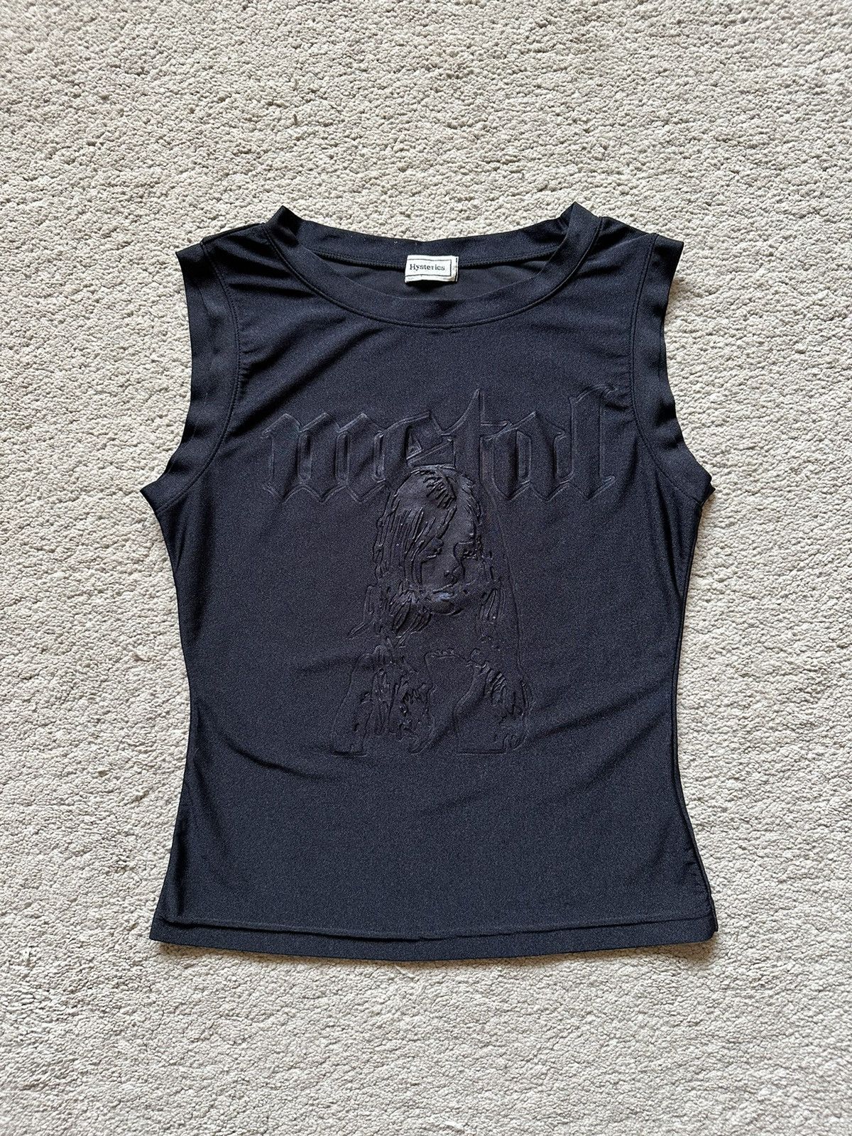 image of 1990S Hysteric Glamour Metal Black Sleeveless Tshirt, Men's (Size Small)