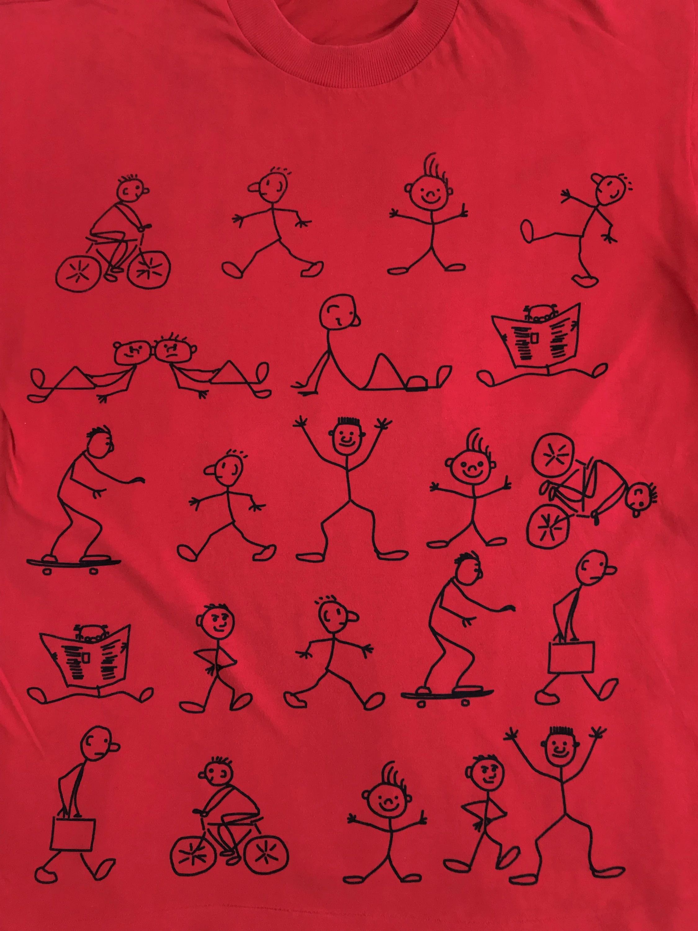 Vintage Vintage 80s 90s Single Stitch T shirt Tee Drawing Sport Size US M / EU 48-50 / 2 - 4 Thumbnail