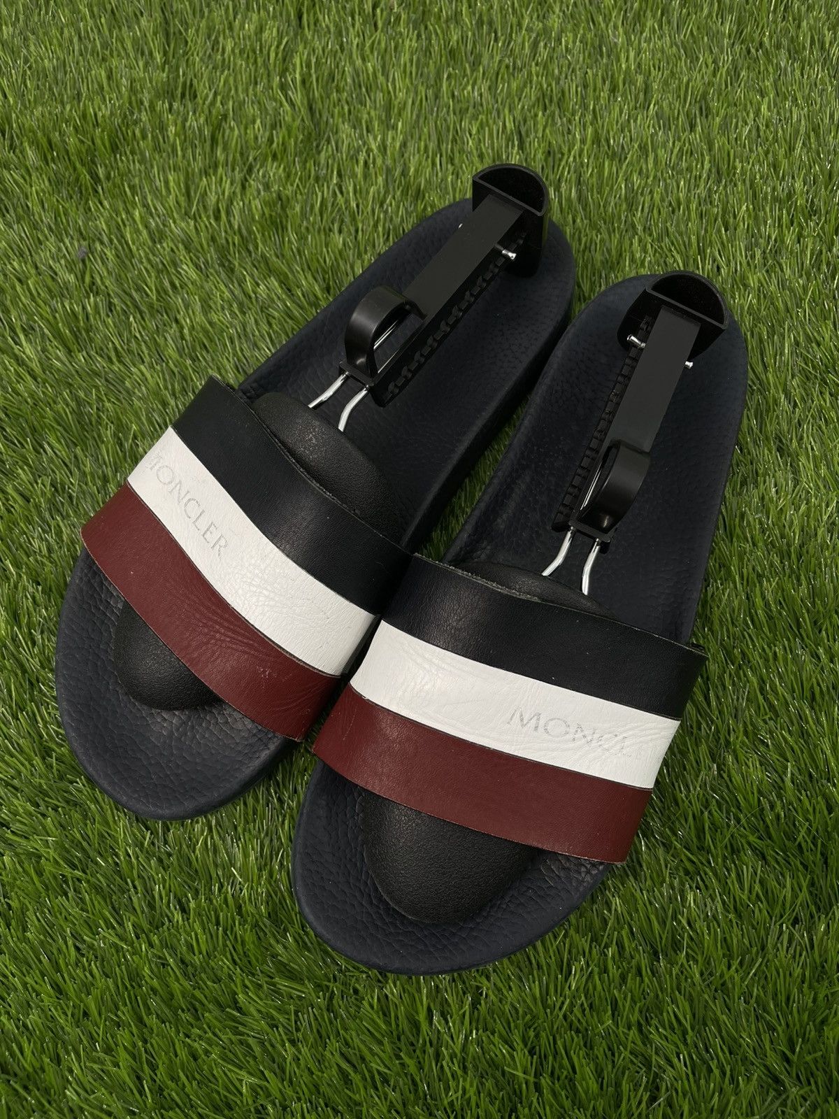 Moncler MONCLER Black Basile Tricolor Slide Sandal Size US 11 / EU 44 - 1 Thumbnail