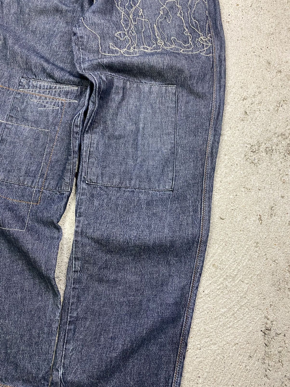 Fubu Fubu platinum raw denim jeans jnco southpole hip hop baggy Size US 34 / EU 50 - 9 Thumbnail