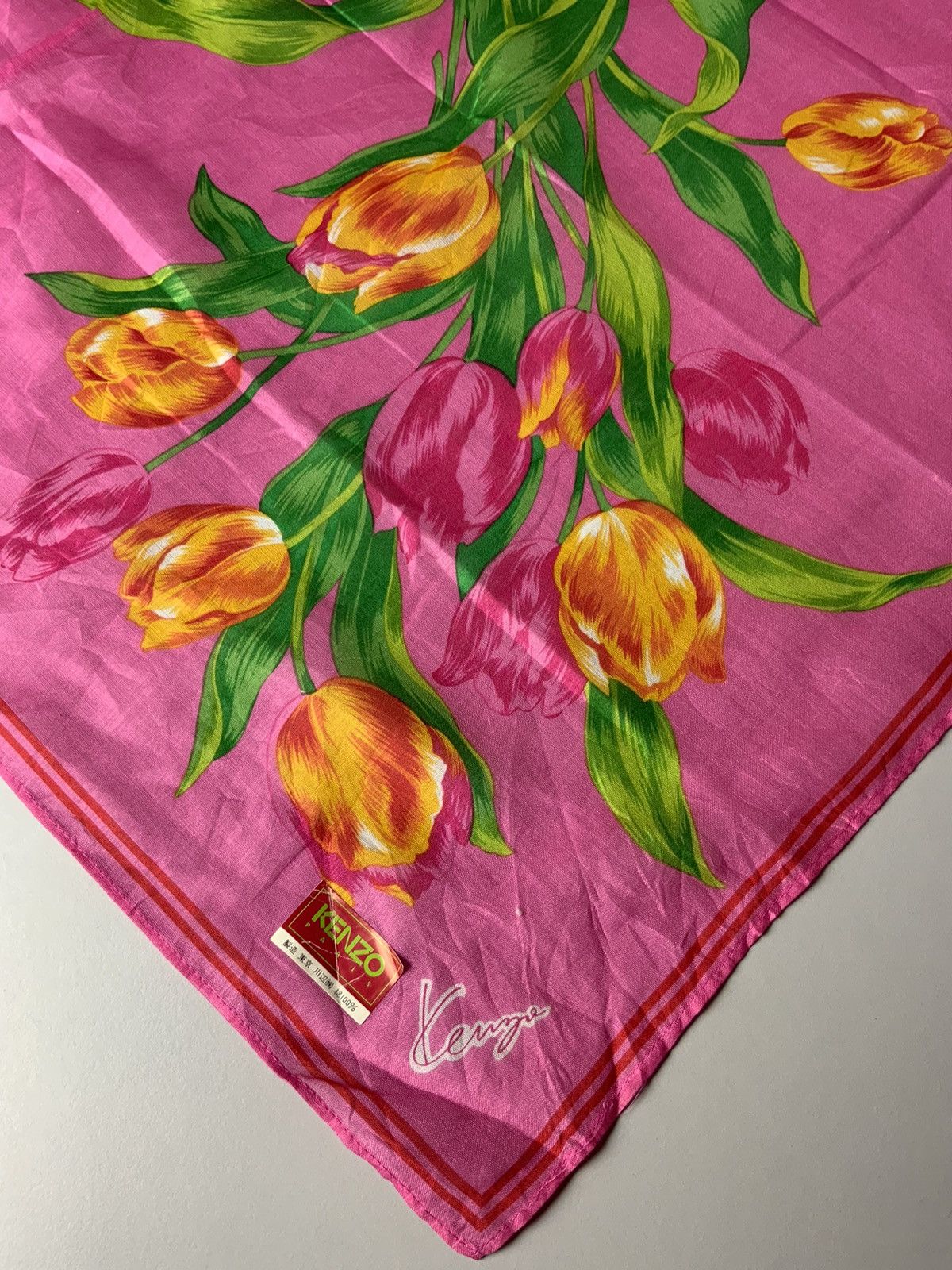 Kenzo Kenzo Paris Flower Art Bandana Handkerchief Size ONE SIZE - 7 Thumbnail