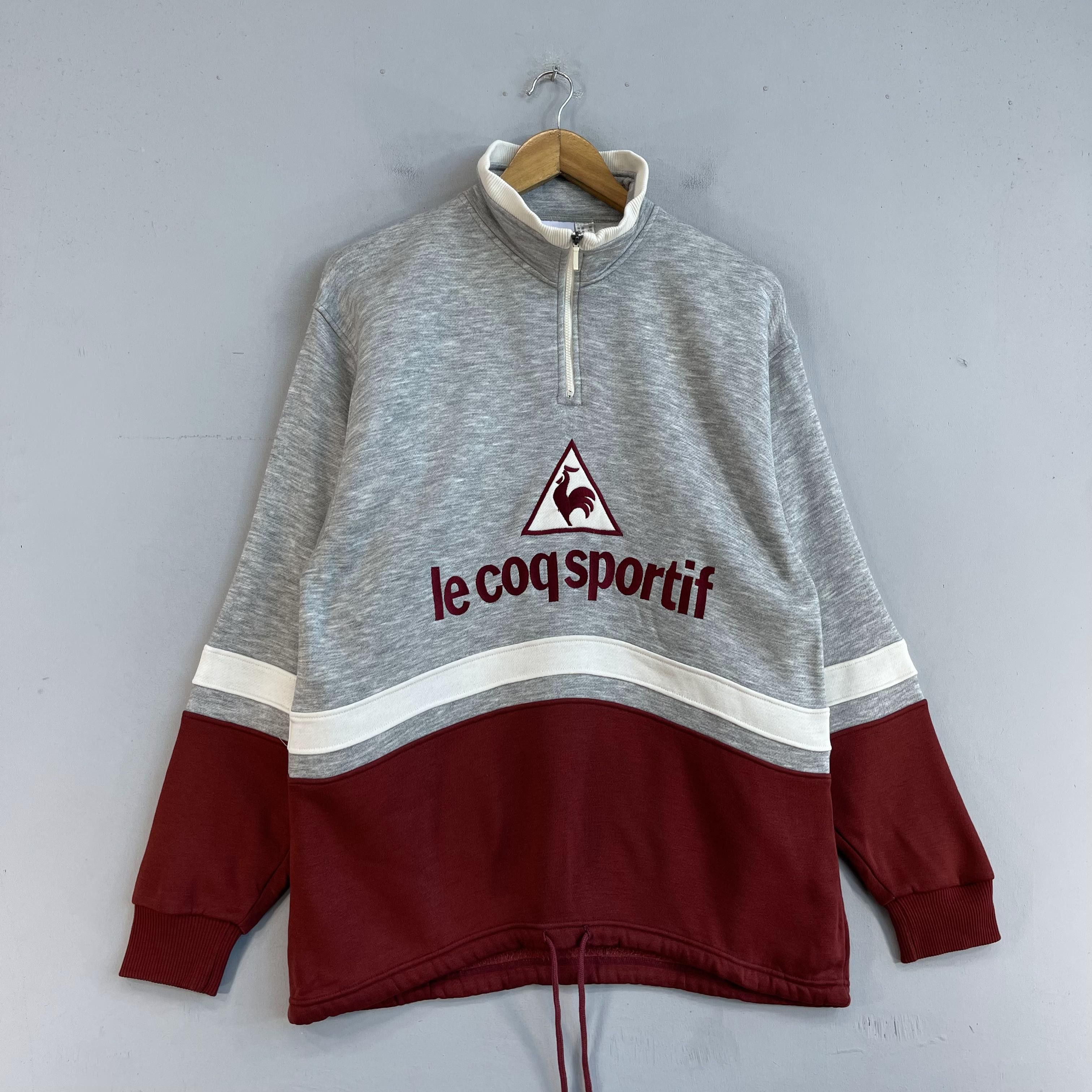Le Coq Sportif × Vintage LE COQ SPORTIF Spellout Embroidery Half Zipper Sweatshirt Size US M / EU 48-50 / 2 - 3 Thumbnail