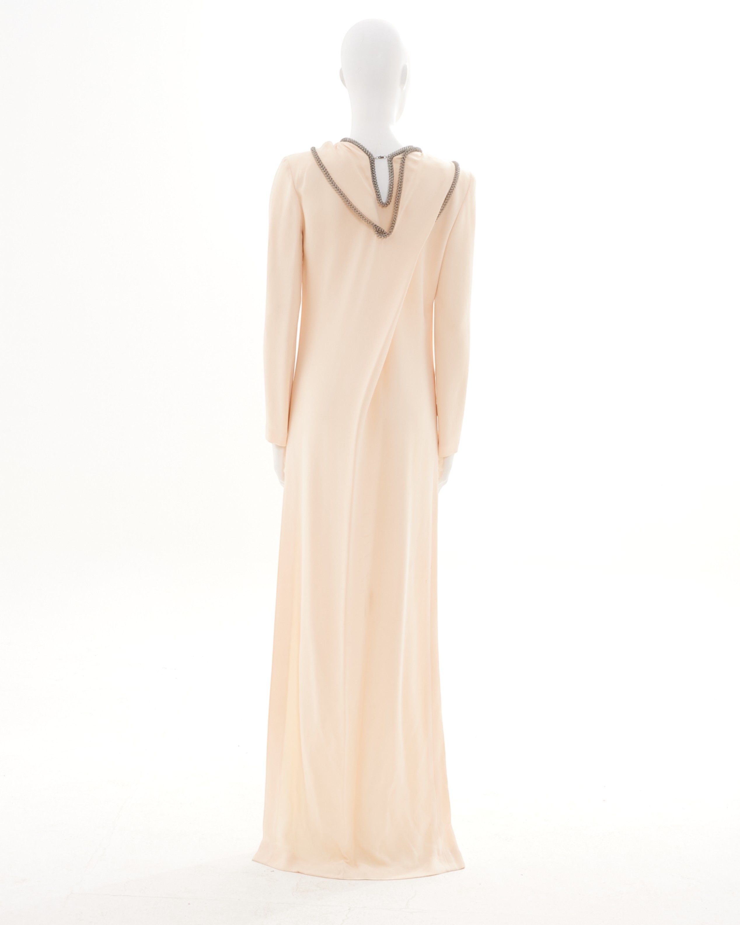 Yves Saint Laurent by Stefano Pilati F/W 2012 Cream embellished long dress Size M / US 6-8 / IT 42-44 - 4 Thumbnail