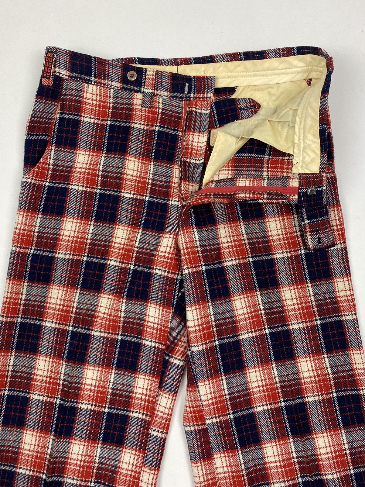 Vintage 1970’s Vintage Penthouse Wool Red Tartan Check Wide Trousers Size US 32 / EU 48 - 6 Thumbnail