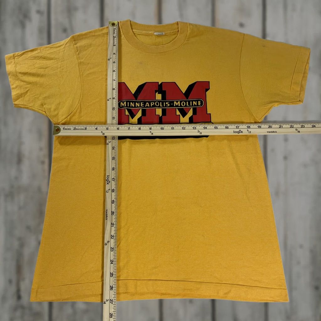 Vintage VINTAGE SCREEN STARS BEST T-Shirt Mens L Yellow Minneapolis Moline Tractor 80s 90s SINGLE STITCHING Graphic Print Crew Neck Short Sleeve Shirt Size US L / EU 52-54 / 3 - 1 Thumbnail