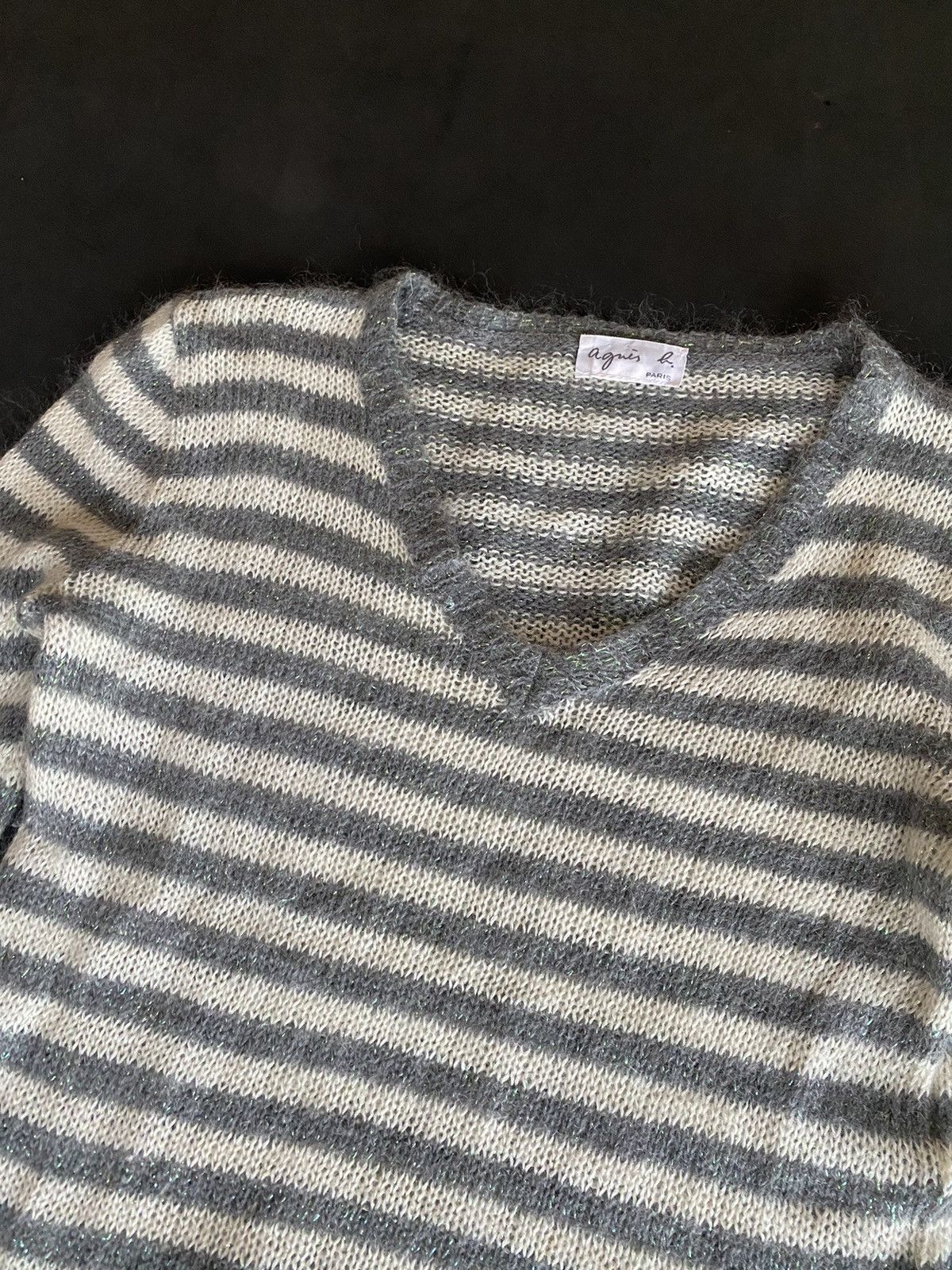 Issey Miyake Japanese Agnes B Knitted Stripe Mohair Archive Style Size US S / EU 44-46 / 1 - 2 Thumbnail