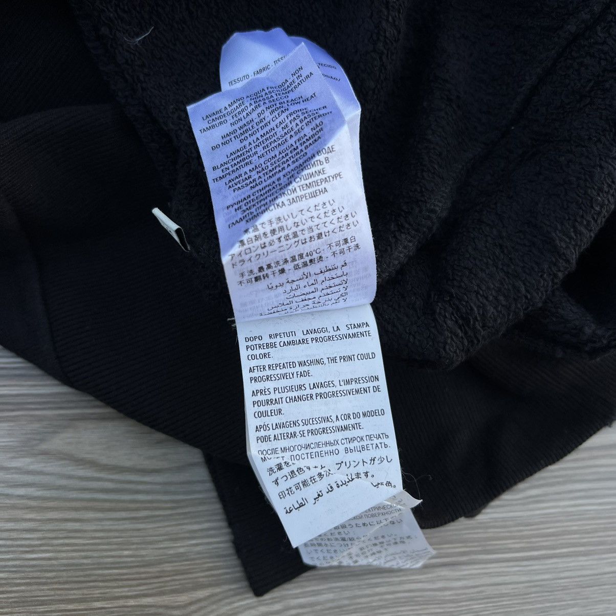 Gucci Gucci Black Distressed-Effect Logo-Print Cotton Hoodie Size US M / EU 48-50 / 2 - 12 Thumbnail