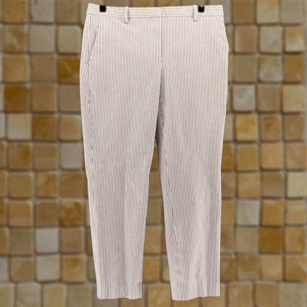 Theory Theory Womens Treeca 4 Beige Multi Striped Stretch Pants - Business & Casual Style Size 28" / US 6 / IT 42 - 1 Thumbnail