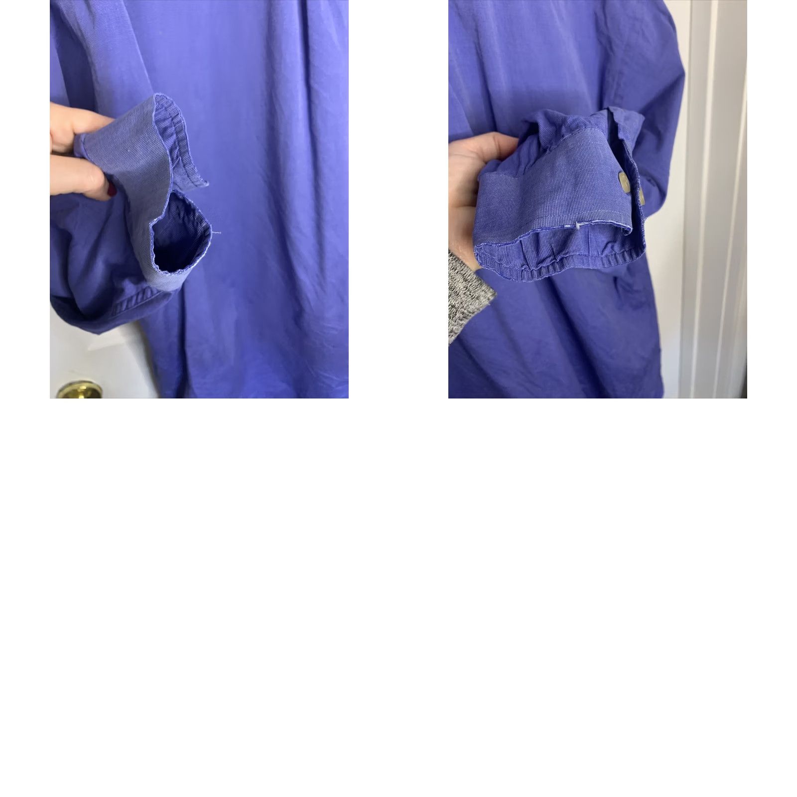 Tommy Hilfiger Tommy Hilfiger Button-Up Shirt Men XL 80s Blue 2 Ply Cotton Solid Collar Long Sleeve Dress Shirt Mens Size 46R - 8 Thumbnail