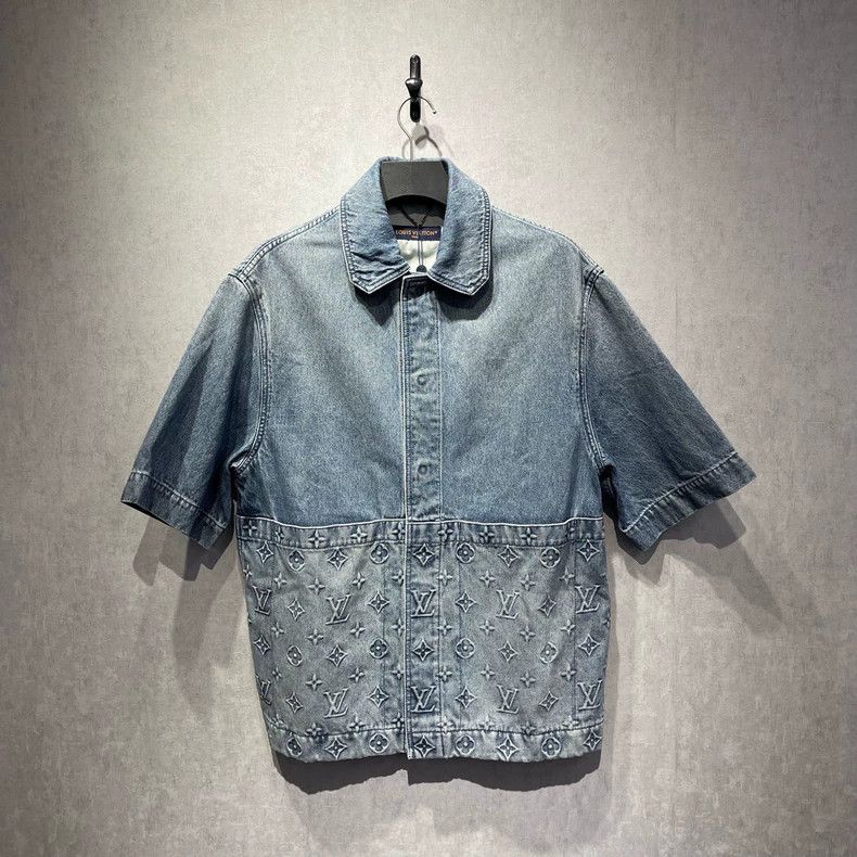 Louis Vuitton Louis Vuitton Blue Lumberjack Short Sleeve Denim Jacket Size US S / EU 44-46 / 1 - 1 Thumbnail