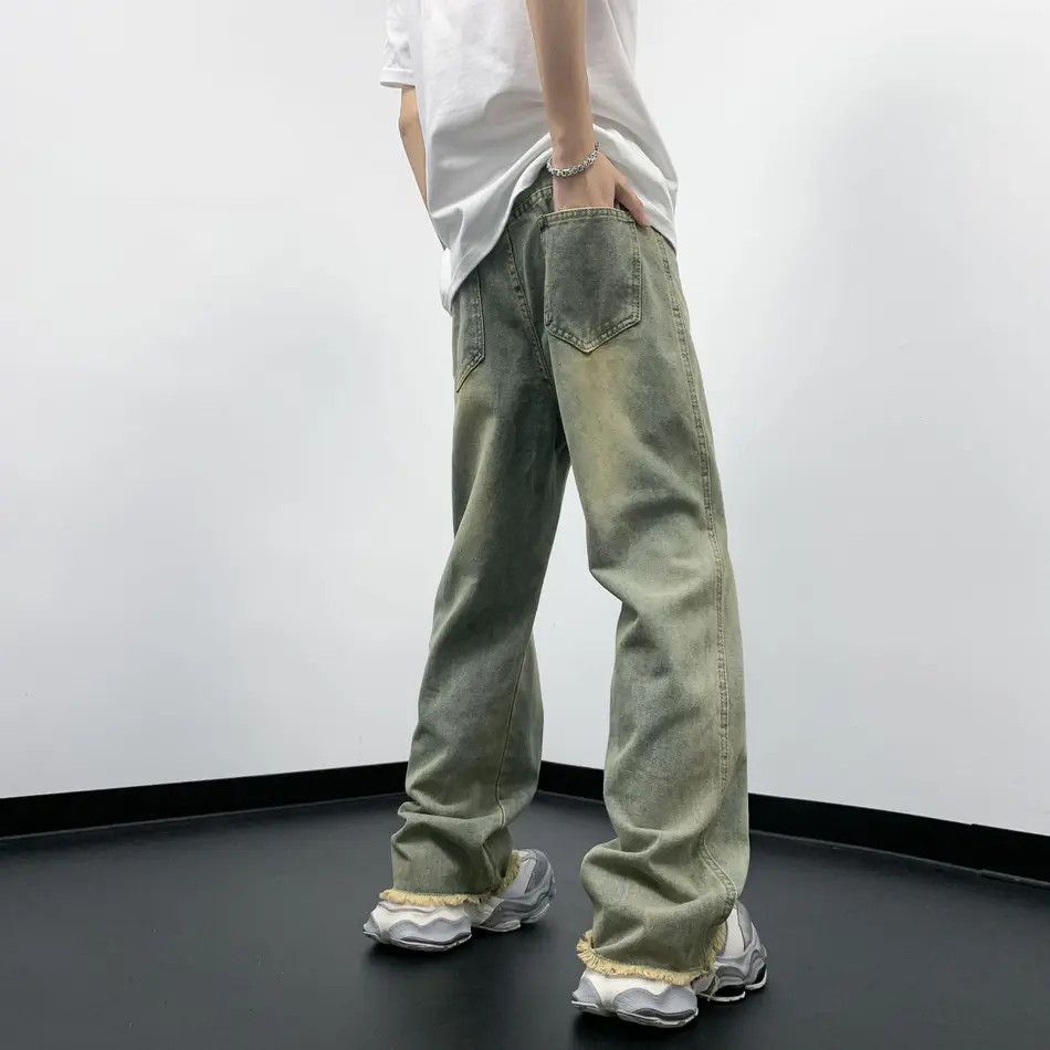 Japanese Brand × Jean Retro straight leg fringed slightly flared jeans Size US 32 / EU 48 - 2 Thumbnail