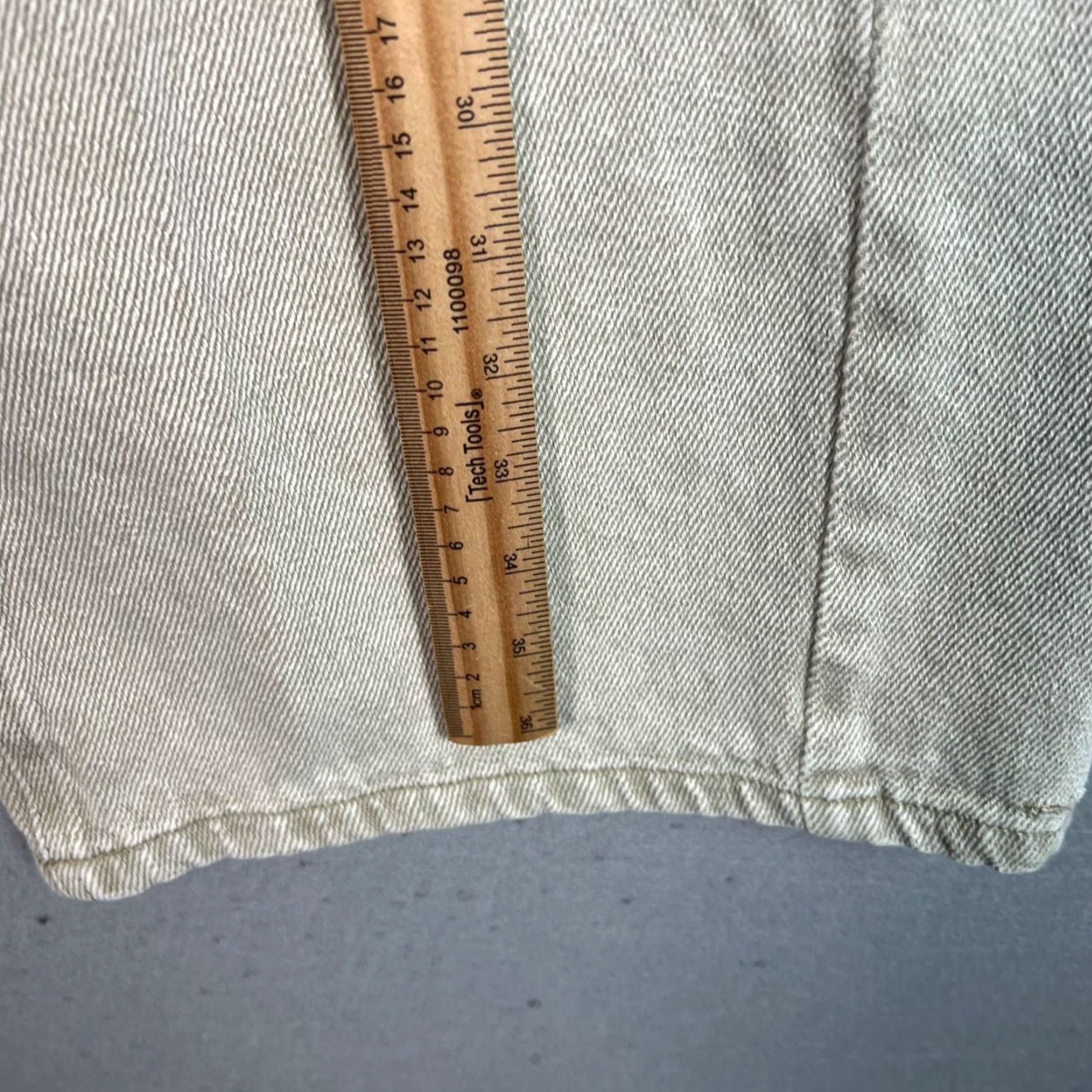 Denime VINTAGE Pazzo Womens Medium Wide-Leg Khaki Denim Jeans 100% Cotton Casual High-Rise Size 32" / US 10 / IT 46 - 7 Thumbnail
