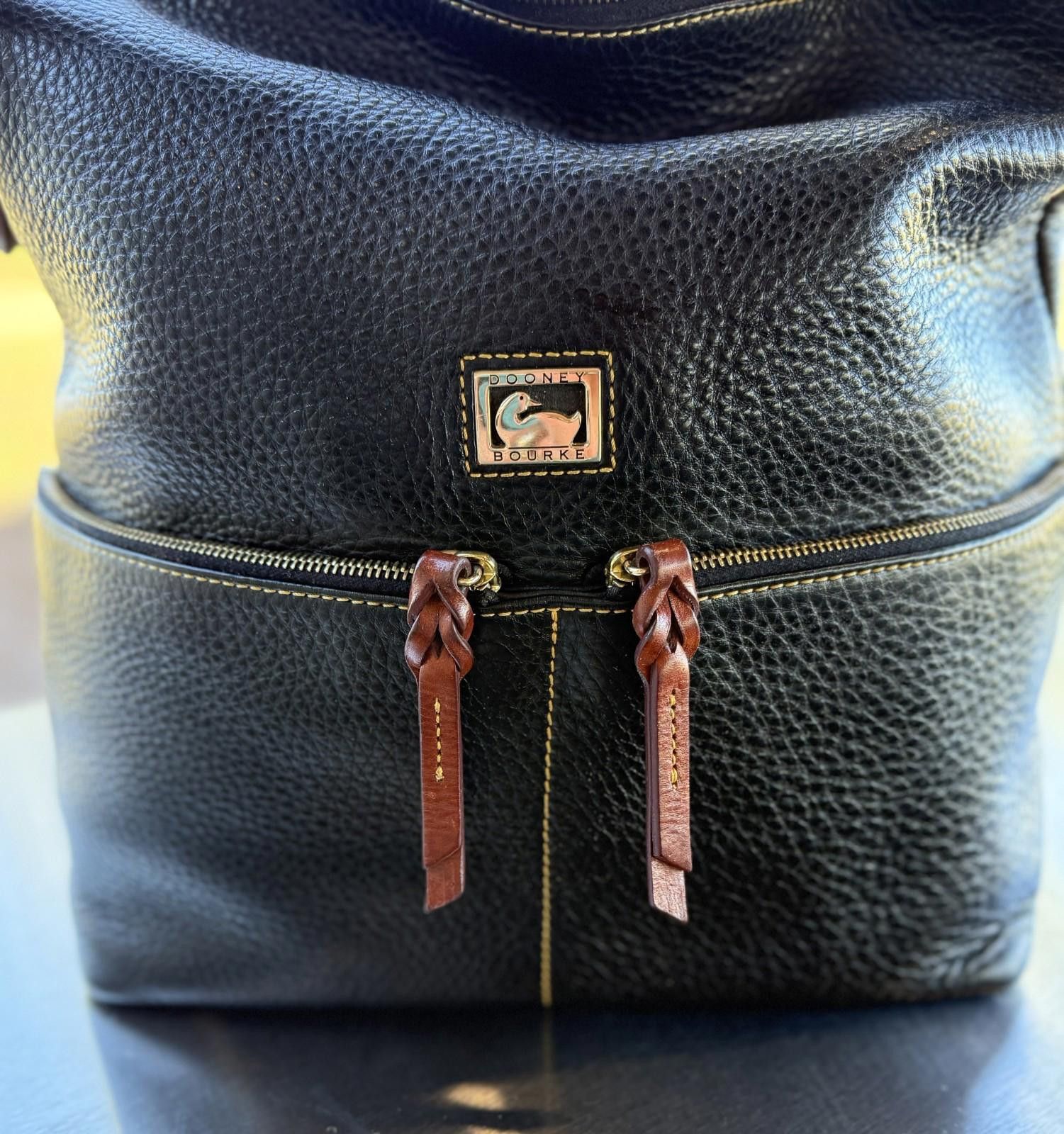 Dooney & Bourke Dooney & Bourke Dillen Pocket Navy Pebbled Leather Hobo Bag Size ONE SIZE - 2 Thumbnail