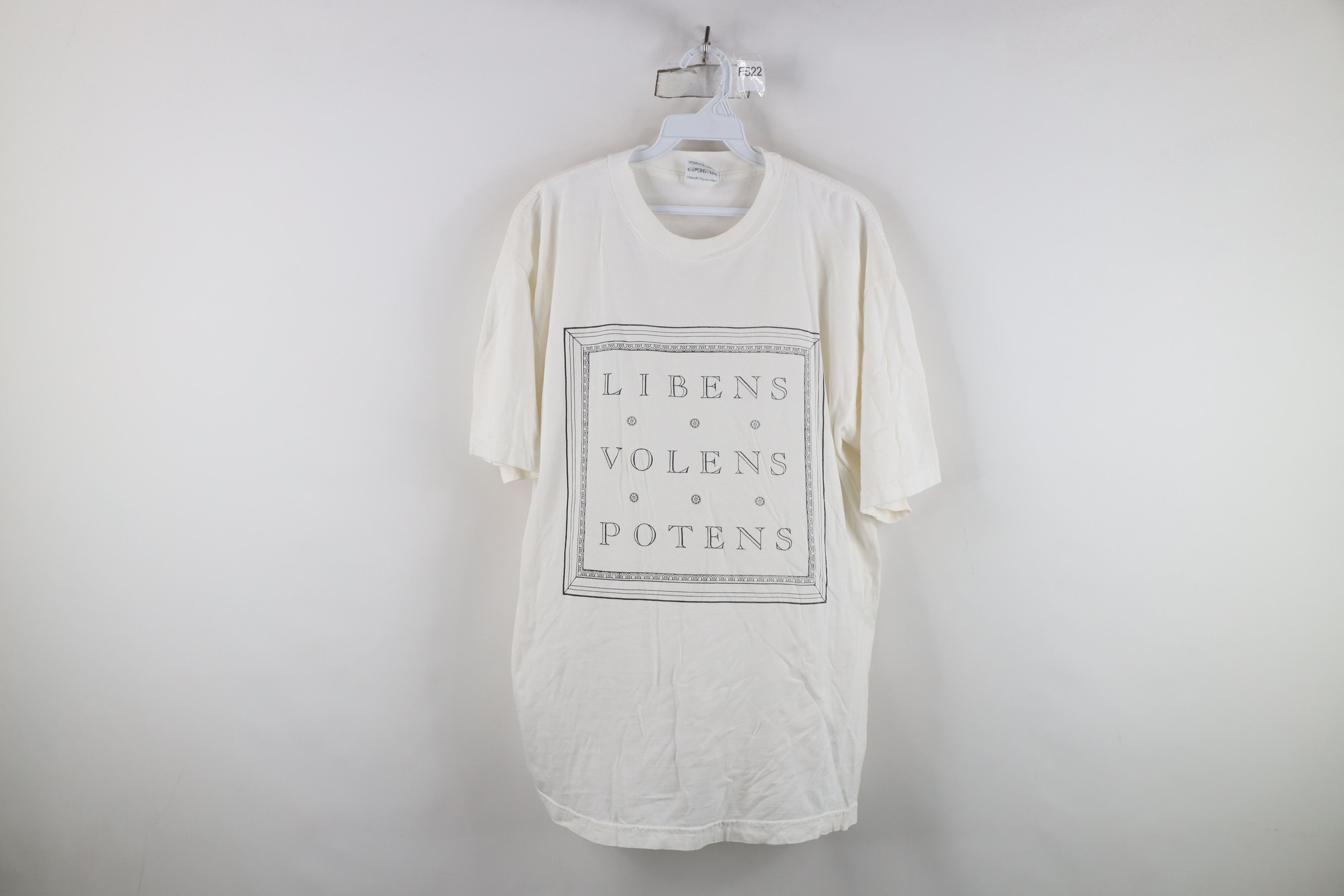 Vintage Vintage 90s Volens Potens Wanting Willing Able T-Shirt Size US XL / EU 56 / 4 - 1 Thumbnail