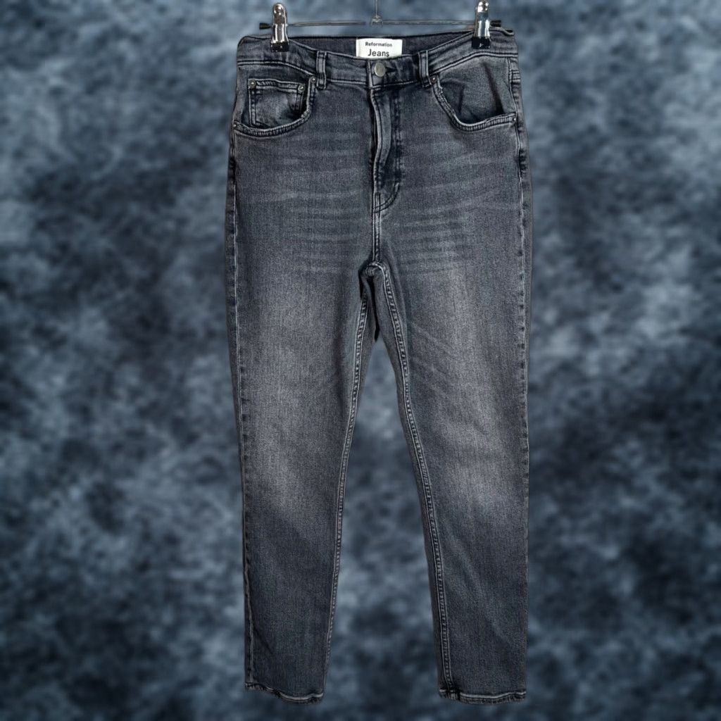 Reformation Reformation Womens Jeans Grey Size 28 High-Waisted Skinny Organic Cotton Blend Size 28" / US 6 / IT 42 - 1 Thumbnail