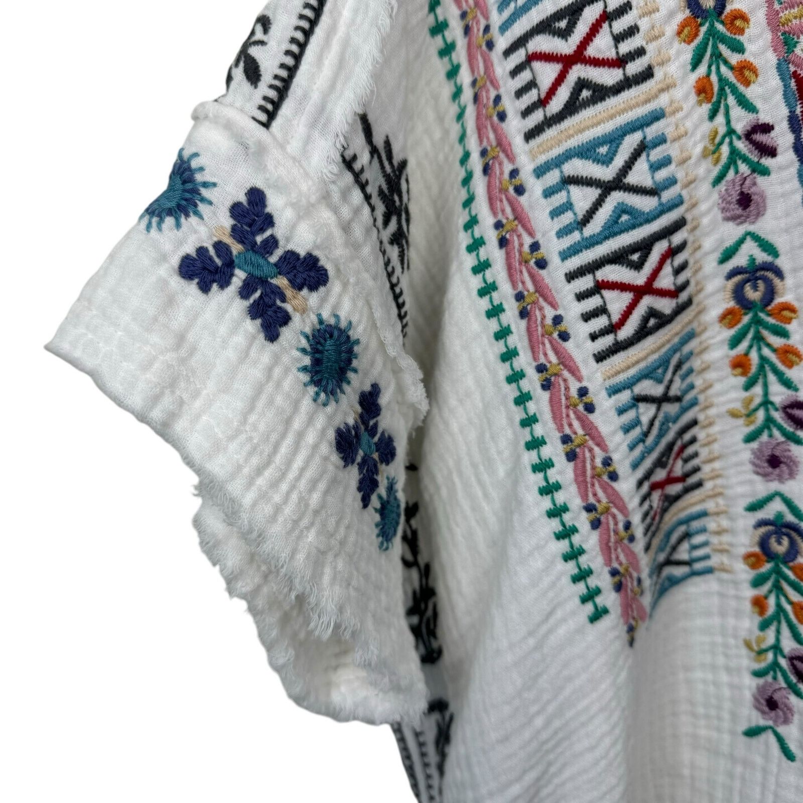 Johnny Was Johnny Was Radlie Blouse Embroidered Natural SMALL NWT Size S / US 4 / IT 40 - 9 Thumbnail