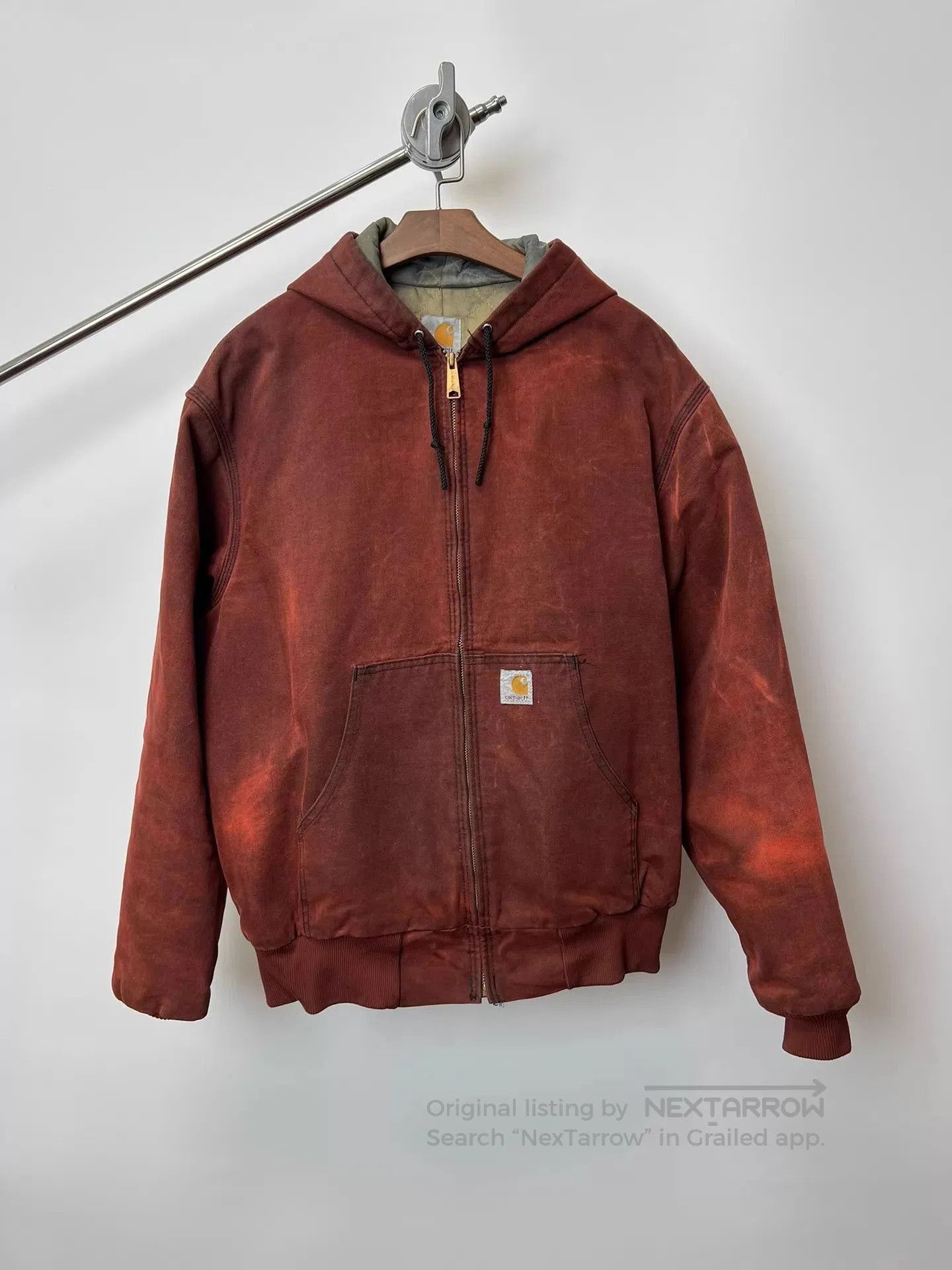 Carhartt Red Zip-Up Hooded Sweatshirt. Size US L / EU 52-54 / 3 - 1 Thumbnail