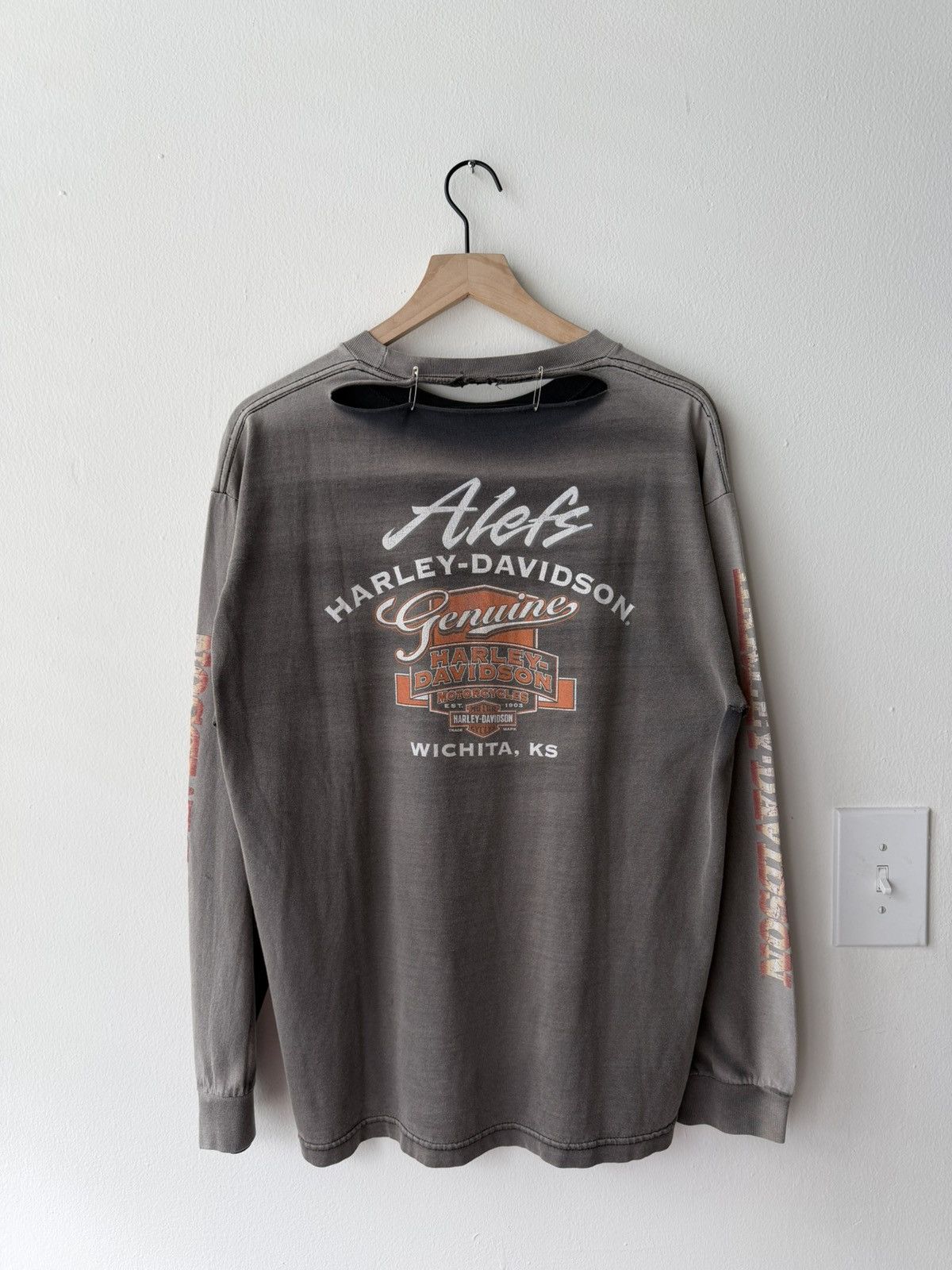 Vintage 90s Harley-Davidson long sleeve graphic tee Size US L / EU 52-54 / 3 - 4 Thumbnail