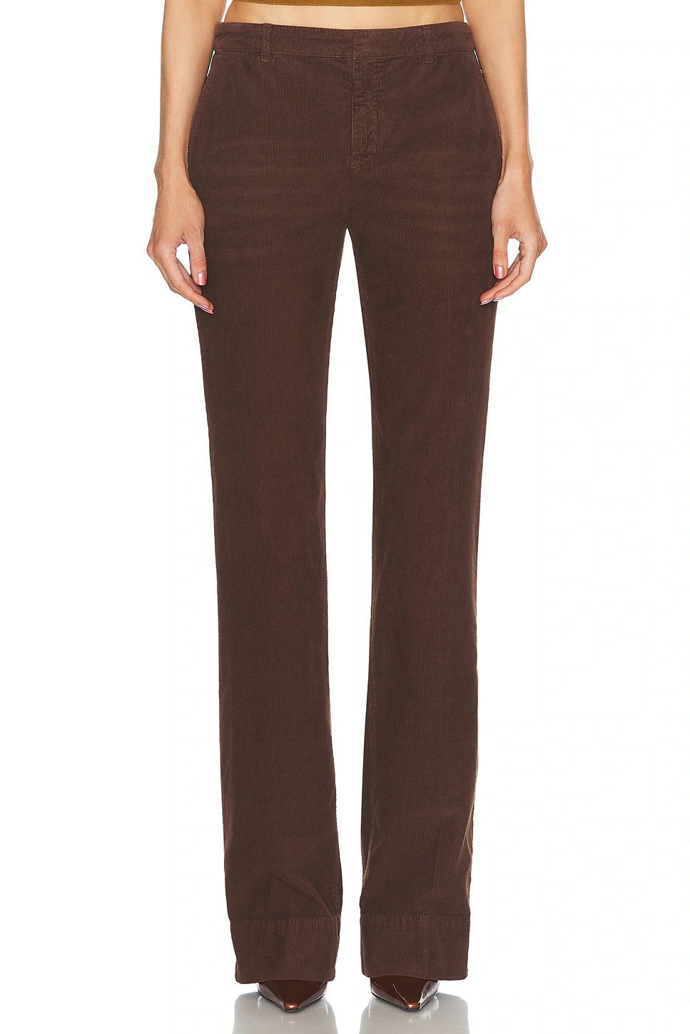 Saint Laurent Paris o1bcso1str1125 Bootcut Pants In Corduroy in Chocolate Brown Size 26" / US 2 / IT 38 - 1 Thumbnail