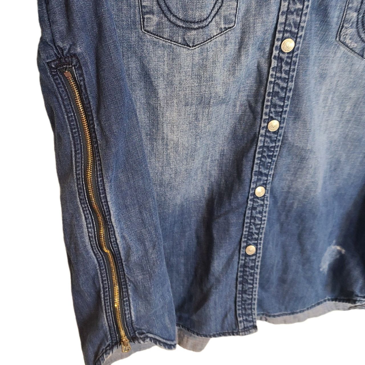 True Religion True Religion Denim Shirt Women XS Snap Western Cowgirl Size XS / US 0-2 / IT 36-38 - 7 Thumbnail