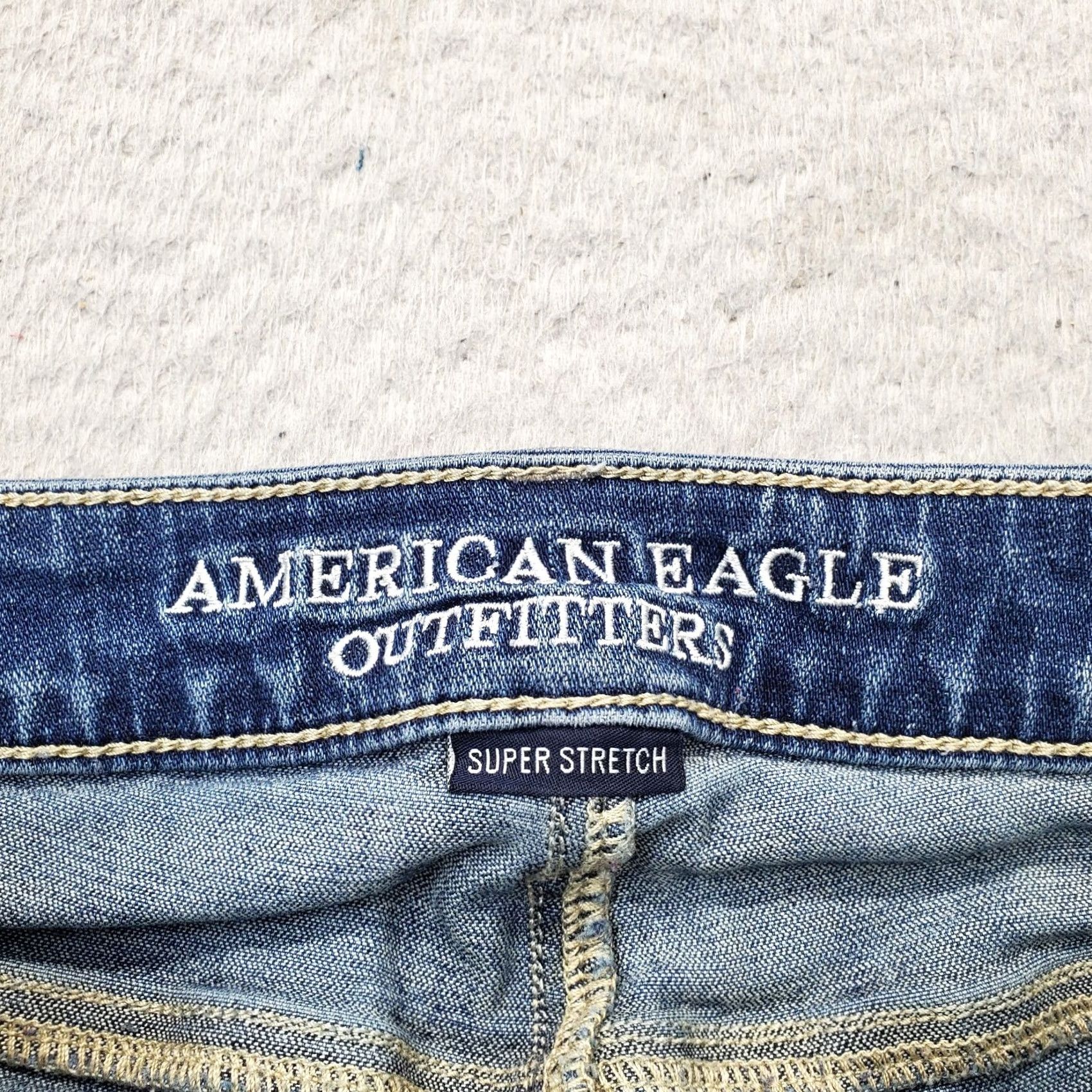 American Eagle Outfitters American Eagle Outfitters Jegging Jeans Womens 4 Blue Denim Cotton Stretch High-Rise Ripped Jeans Size 27" / US 4 / IT 40 - 6 Thumbnail