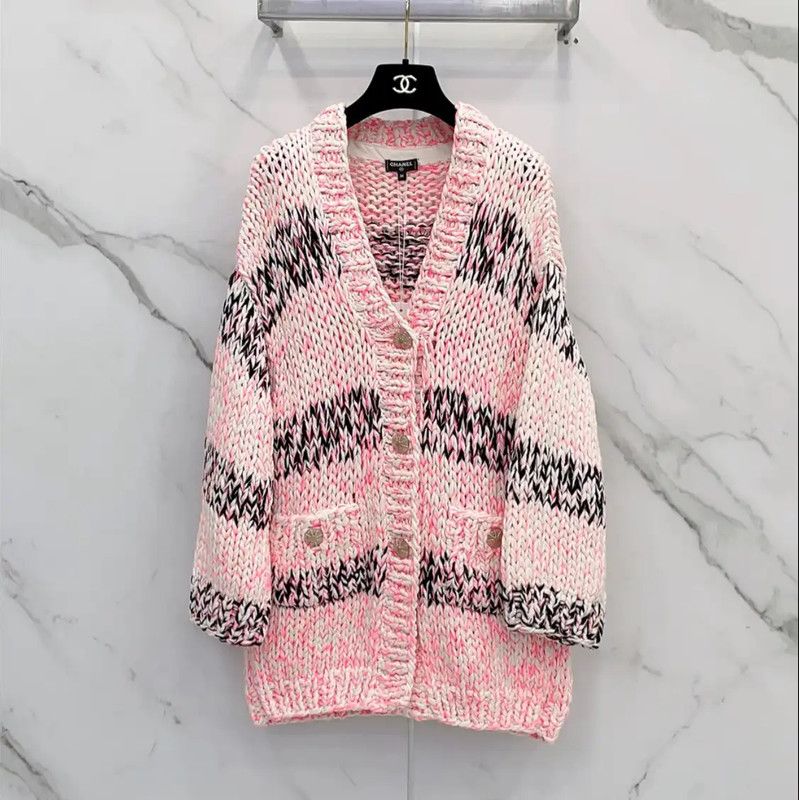 Chanel Pink Knit Women's Jacket 0089
