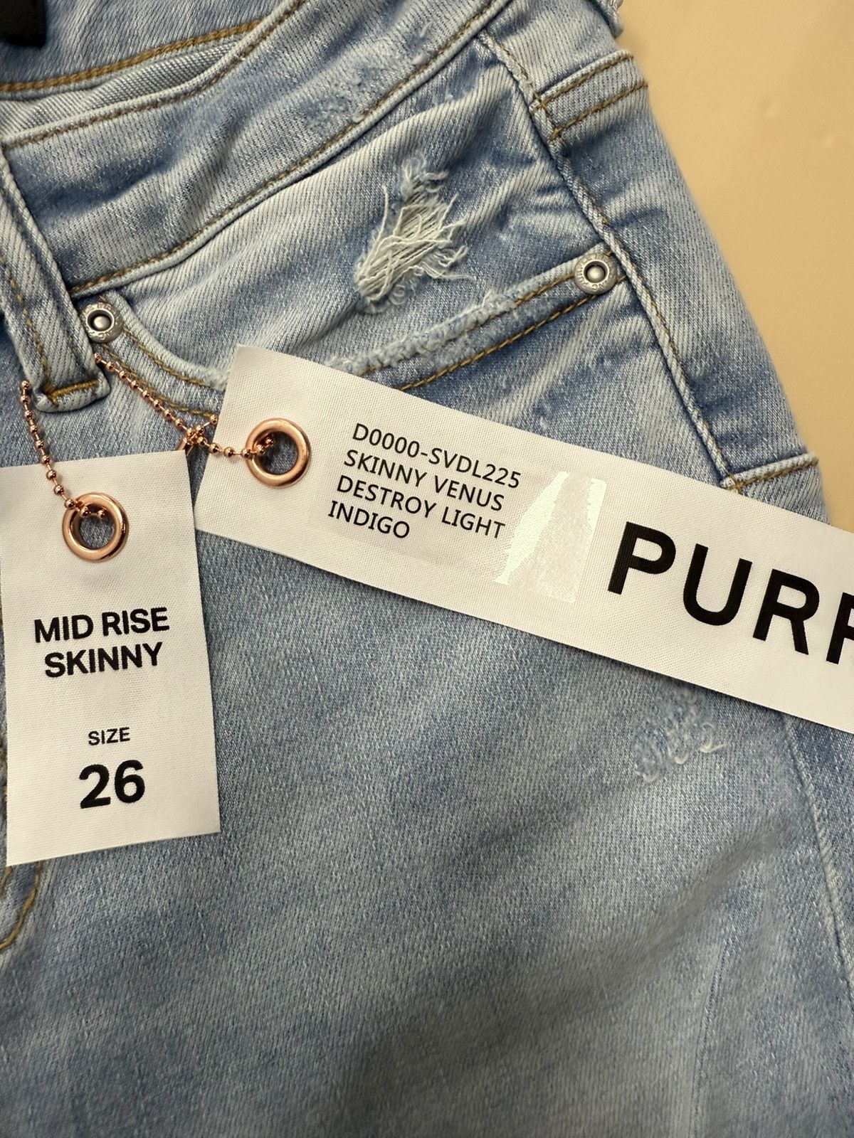 Other Purple Brand Destroy Light Indigo Jeans Size 26" / US 2 / IT 38 - 2 Thumbnail