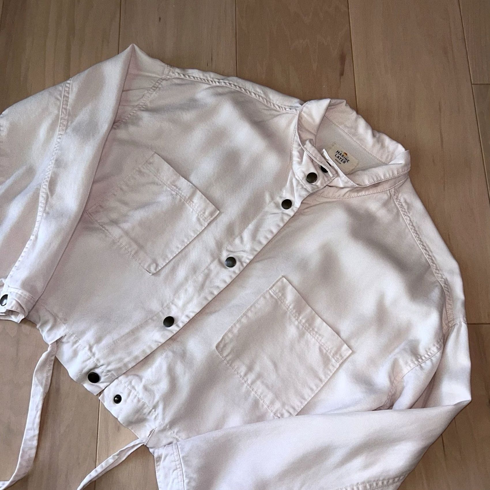 Marine Layer Marine Layer Drapery Snap Utility Jacket Pink Women’s M Jacket Long Sleeve Twill 100% Tencel Pocket Casual Utility Vintage: No Size M / US 6-8 / IT 42-44 - 2 Thumbnail