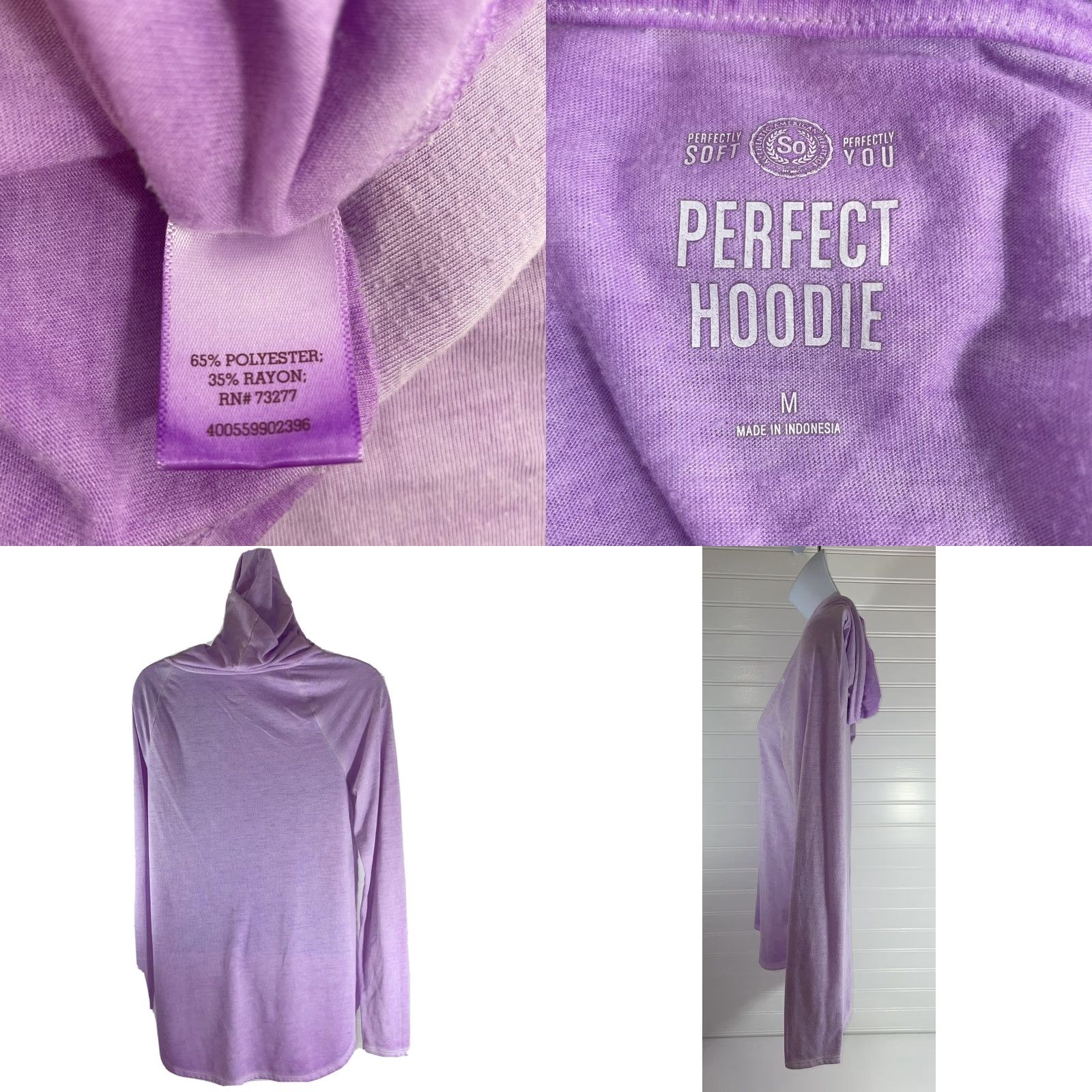 Vintage So Soft So Perfectly Hoodie Women Medium High Low Heather Purple Lightweight Pullover Casual Activewear Size M / US 6-8 / IT 42-44 - 8 Thumbnail