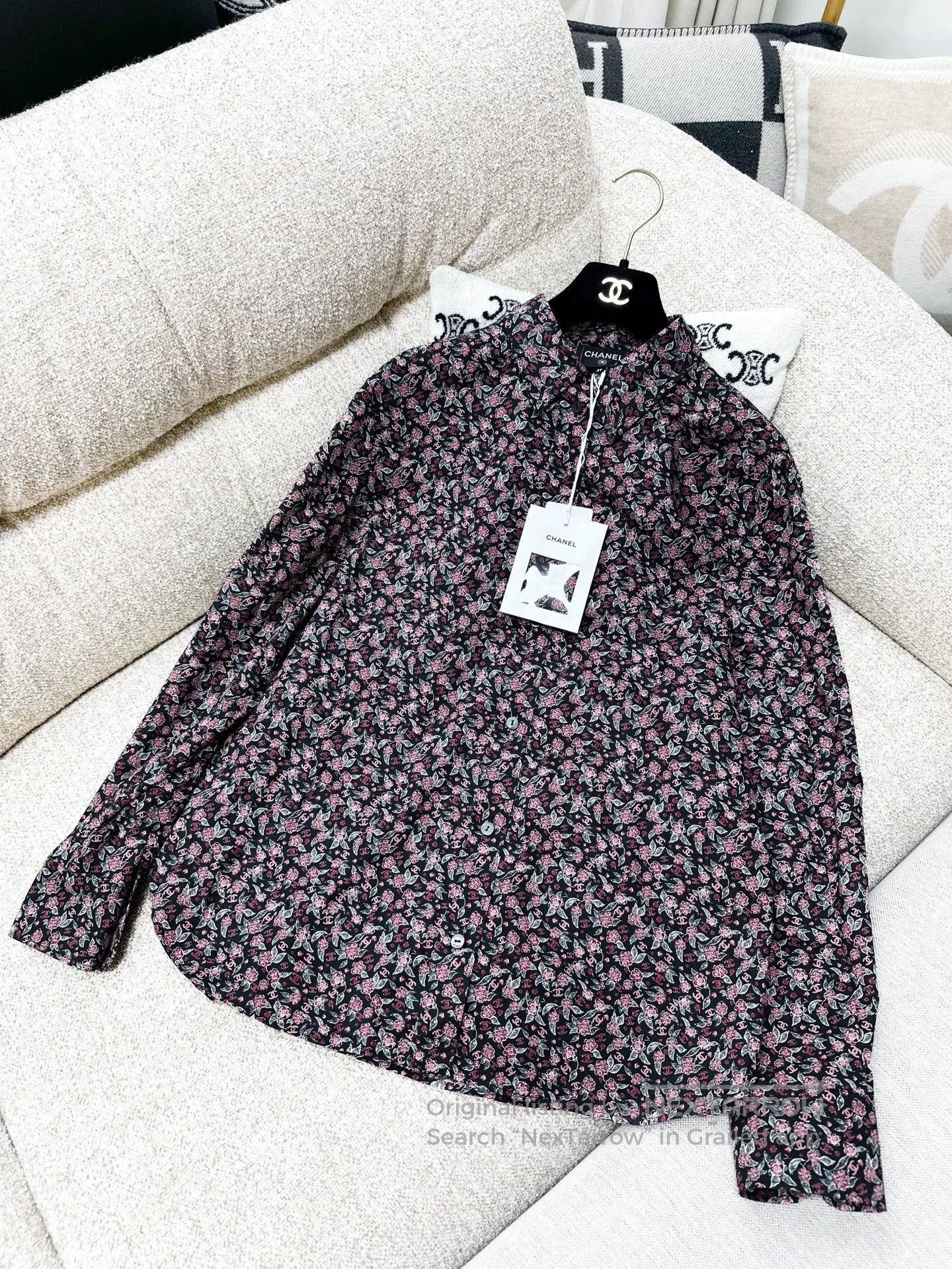 Chanel Chanel 24B Floral CC Collar Shirt. Size US M / EU 48-50 / 2 - 2 Thumbnail