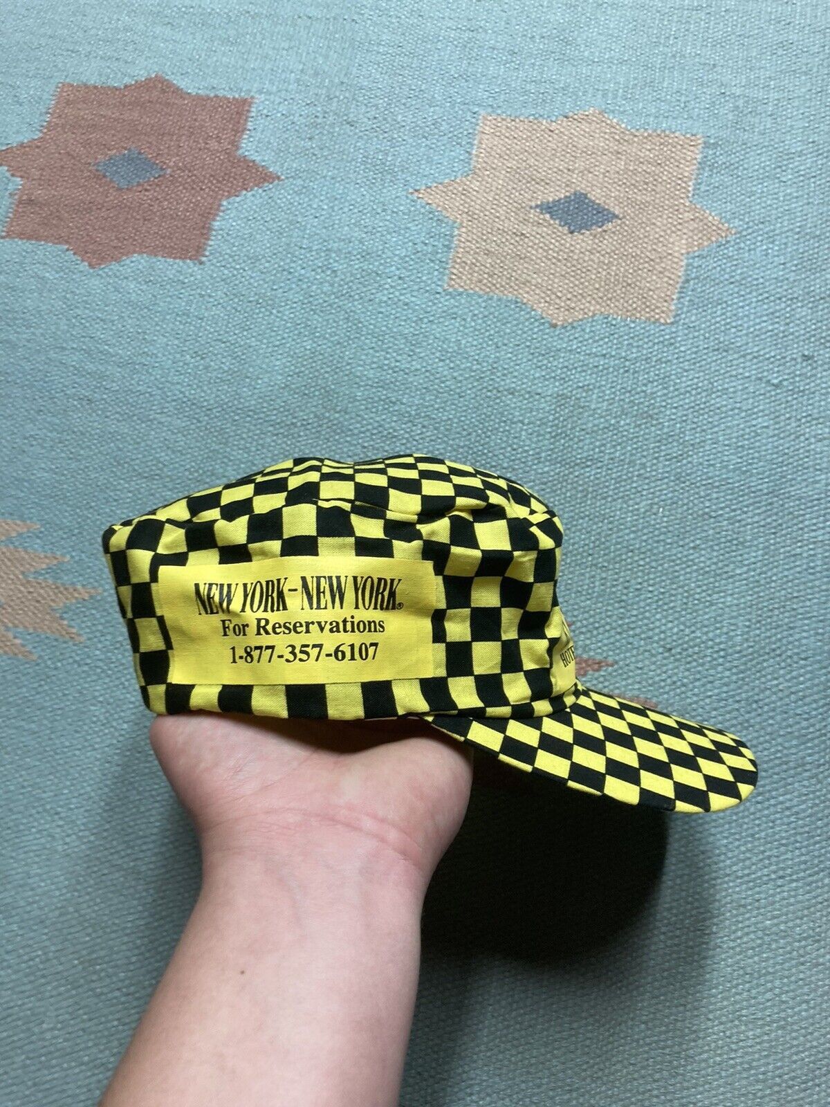 Vintage VTG hat New York New York casino & hotel checkered Las Vegas Size ONE SIZE - 3 Thumbnail