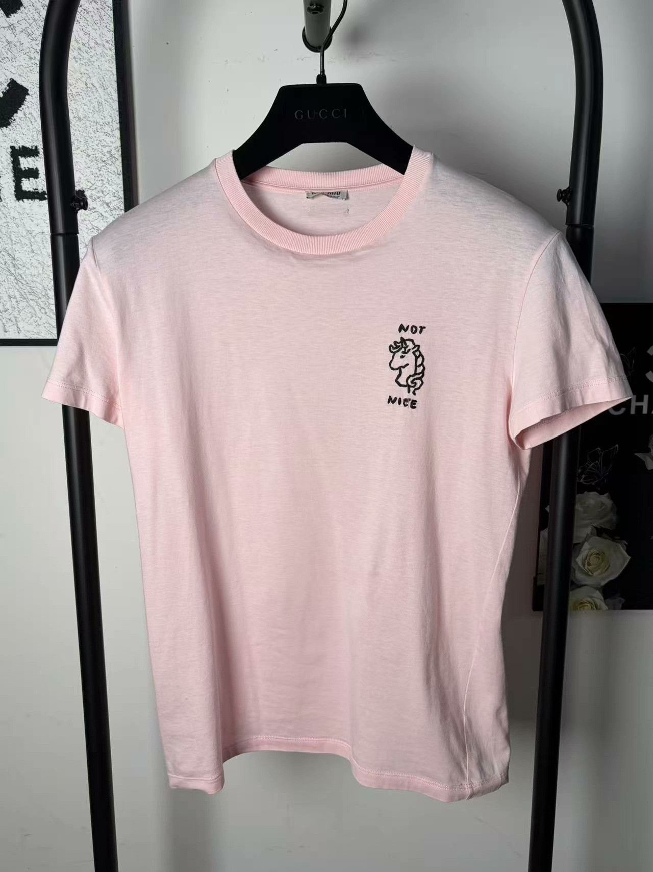 Miu Miu Miu Miu White T-Shirt S Women Size S / US 4 / IT 40 - 1 Thumbnail