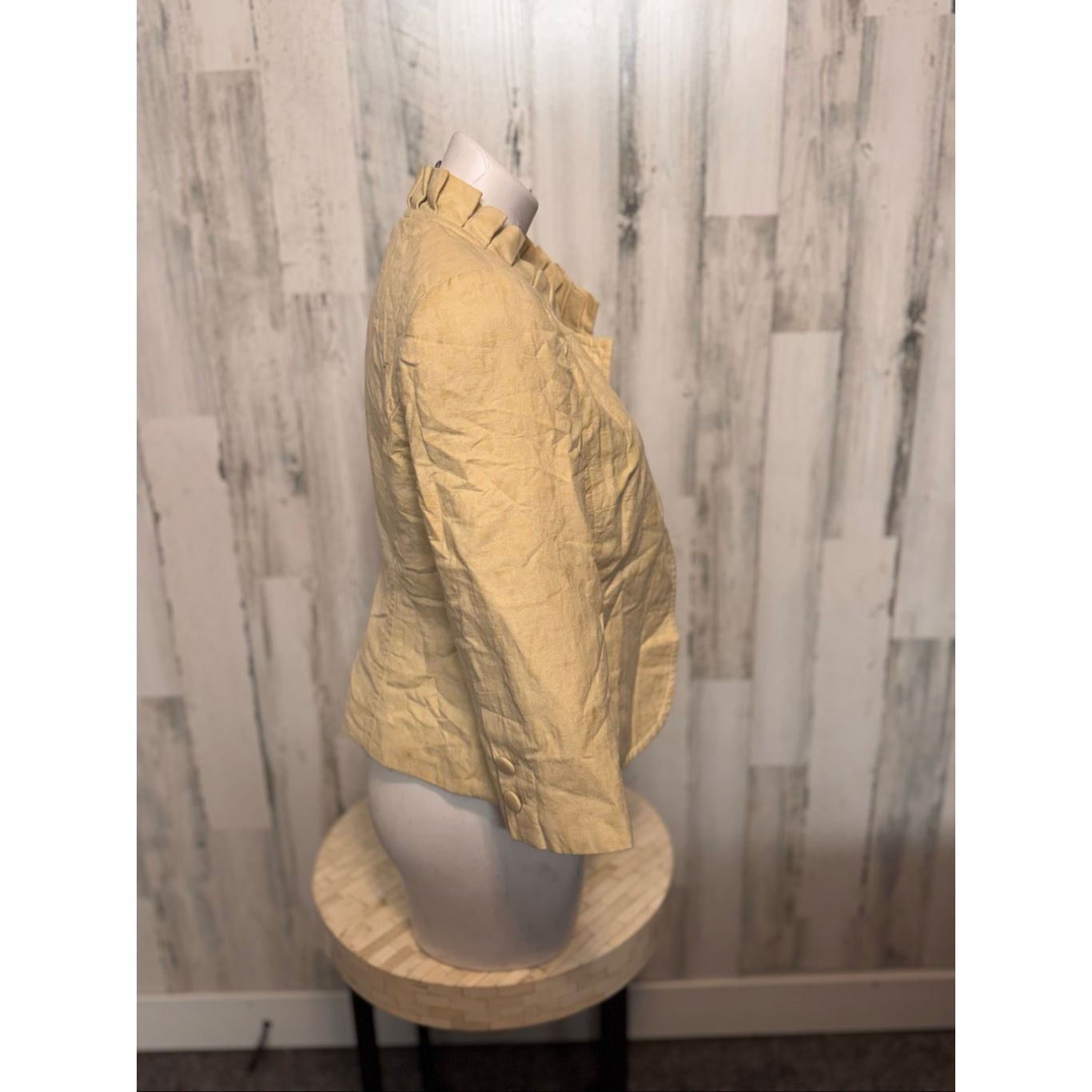 Other Willi Smith Beige Cropped Ruffle Collar Jacket Size 8 Size M / US 6-8 / IT 42-44 - 13 Thumbnail