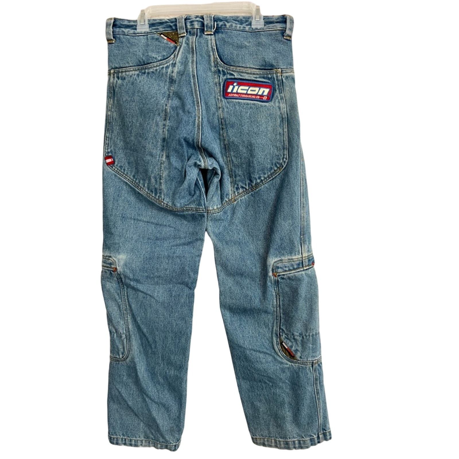 Black Icon Icon Mens Anthem Pant Biker Moto Jeans Cargo Denim 34x32 Size US 34 / EU 50 - 2 Thumbnail