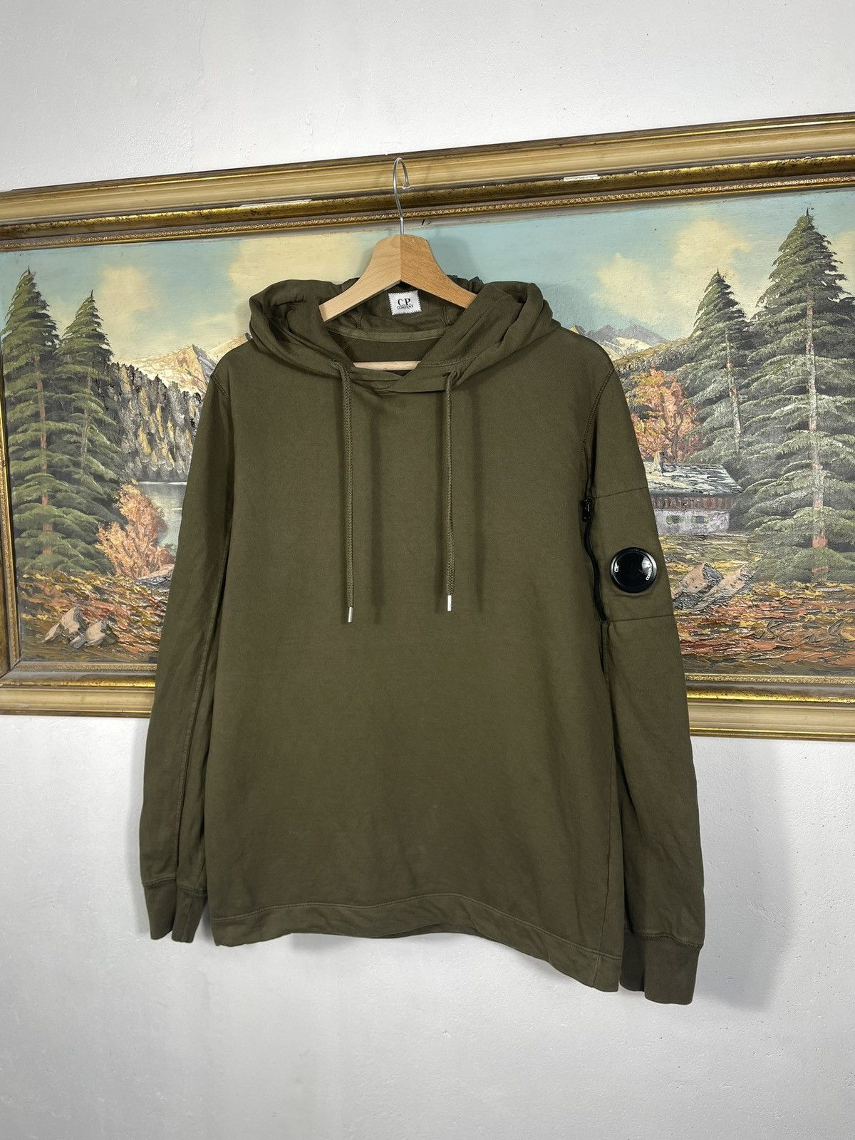 C.P. Company × Massimo Osti × Vintage C.P. Company Green Hoodie Sweatshirt Vintage Y2k Arms Lens Size US M / EU 48-50 / 2 - 2 Thumbnail