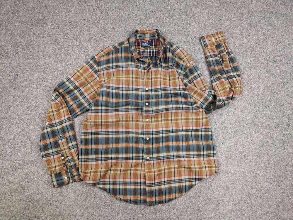 Polo Ralph Lauren Vintage 90's Polo Ralph Lauren Checkered Light Flannel Shirt Size US XL / EU 56 / 4 - 5 Thumbnail