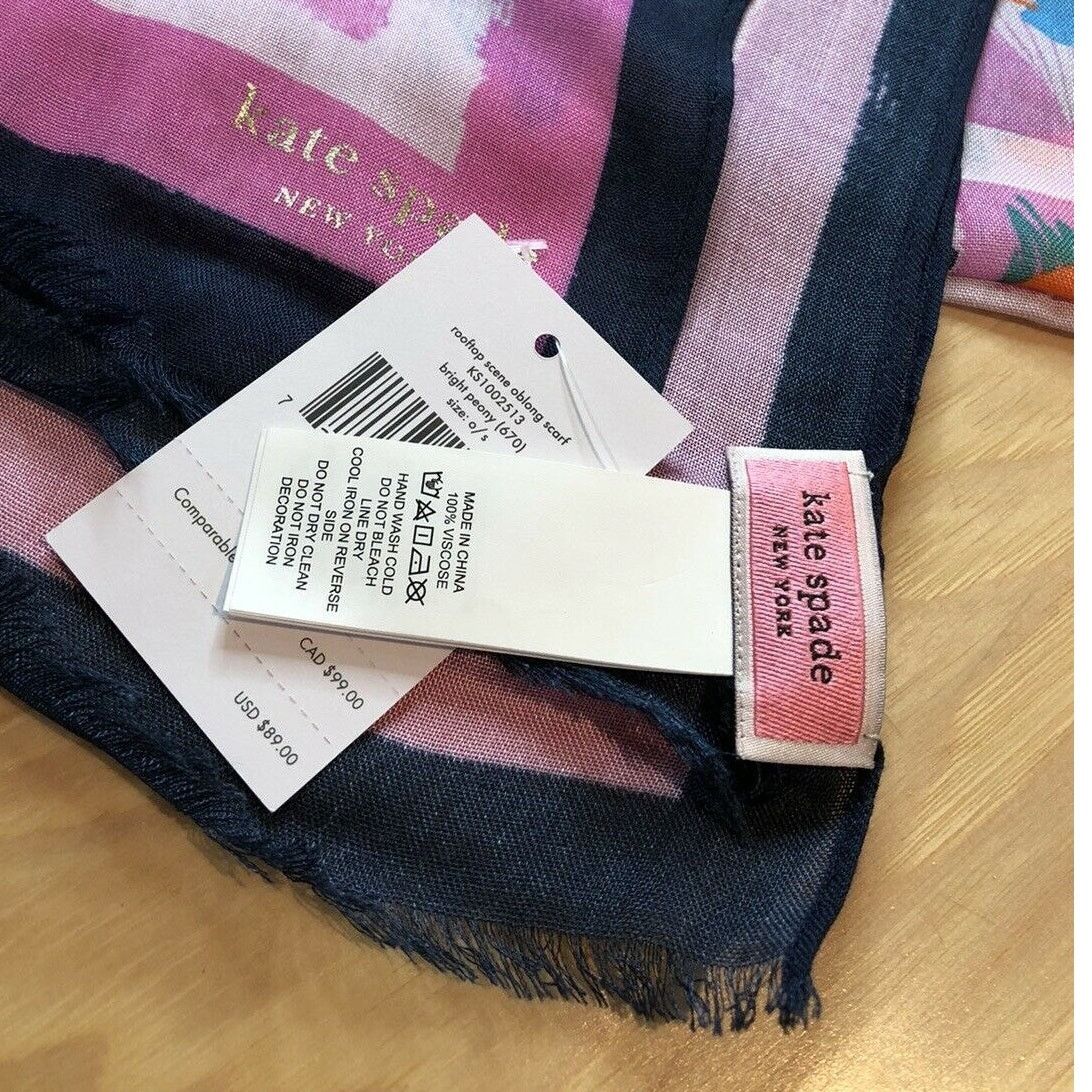 Kate Spade Kate Spade Rooftop Scene Scarf Long 27"x 79" Cozy Cats new Size ONE SIZE - 6 Thumbnail