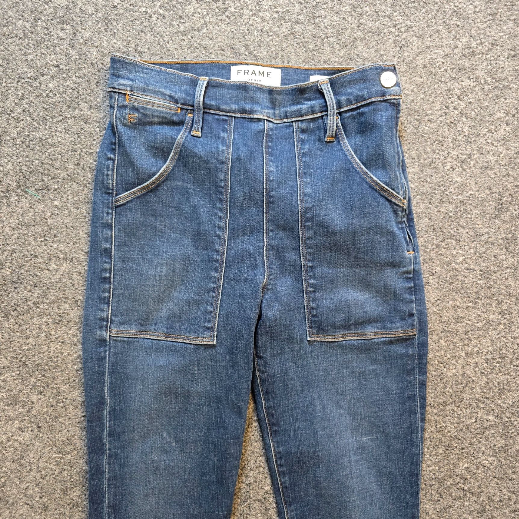 Frame FRAME Jeans Womens Size 25 Blue Le Skinny De Francoise High Rise Side Zip Casual Shirt? Size 42" / US 20 - 2 Thumbnail